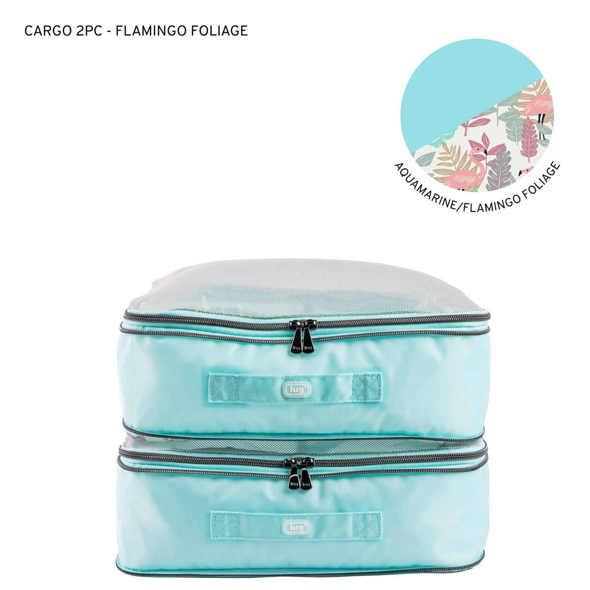 Cargo 2pc Medium Compression Cubes - FLAMINGO FOLIAGE - 24403_Cargo2pc_MedCompressionCubes_FlamingoFoliage_Angle_01