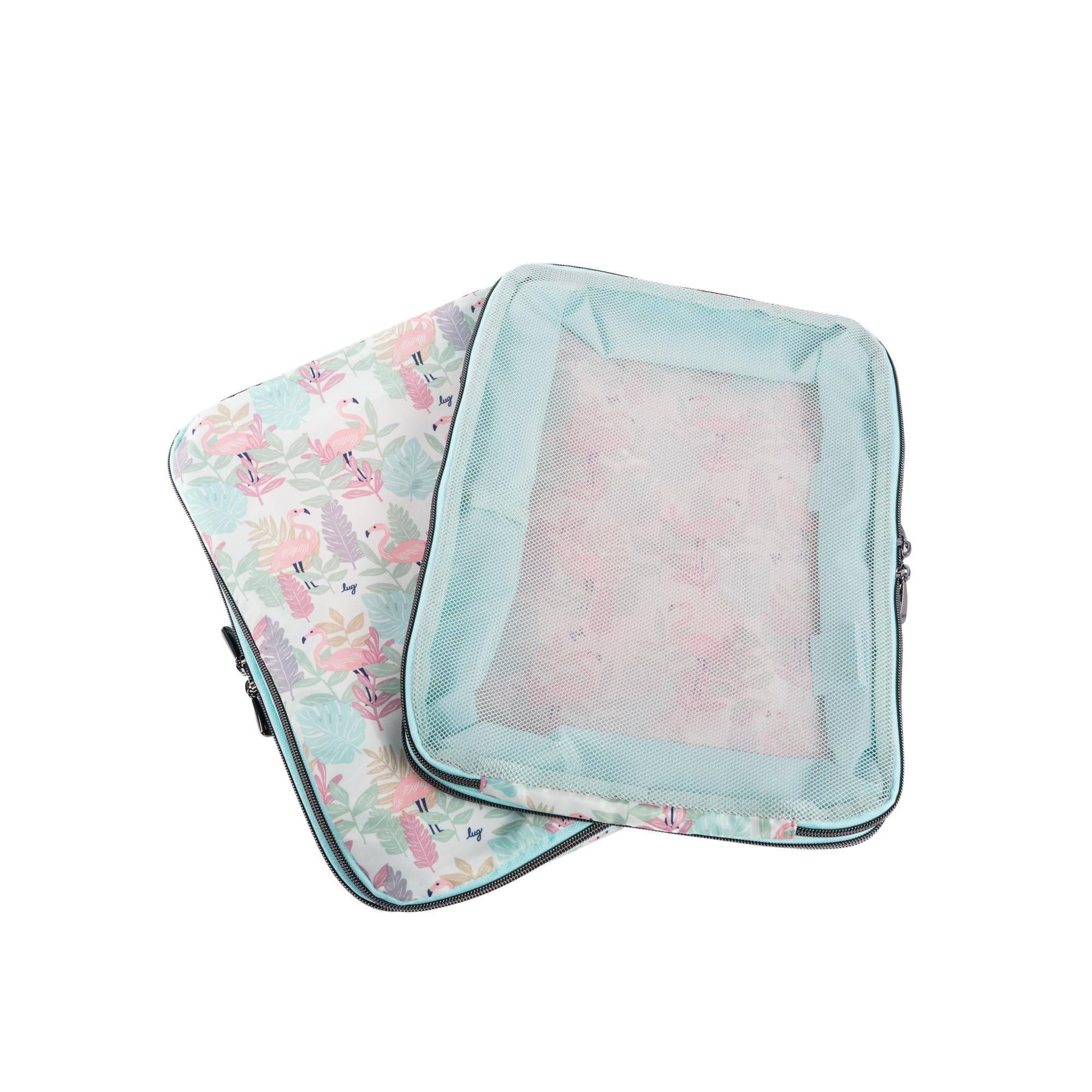 Cargo 2pc Medium Compression Cubes - FLAMINGO FOLIAGE - 24403_Cargo2pc_MedCompressionCubes_FlamingoFoliage_Angle_05