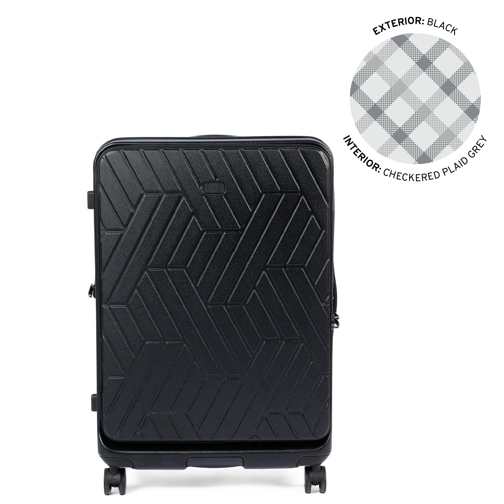 Box Truck Hard Sided Wheelie Checked Bag - BLACK - 24410_Boxtruck_Checked_Black_Angle_01_0fy59t