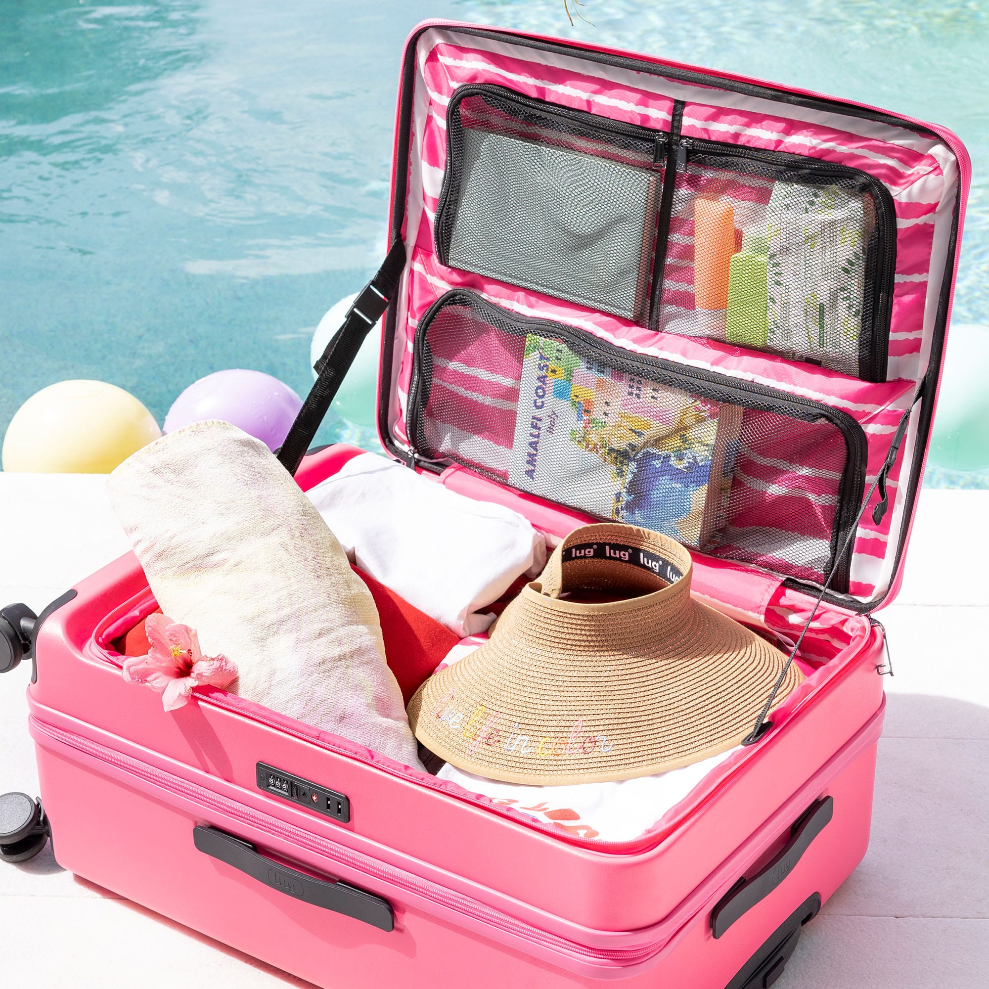 Box Truck Hard Sided Wheelie Checked Bag - - 24411_BoxTruckChecked_Magenta_Hover