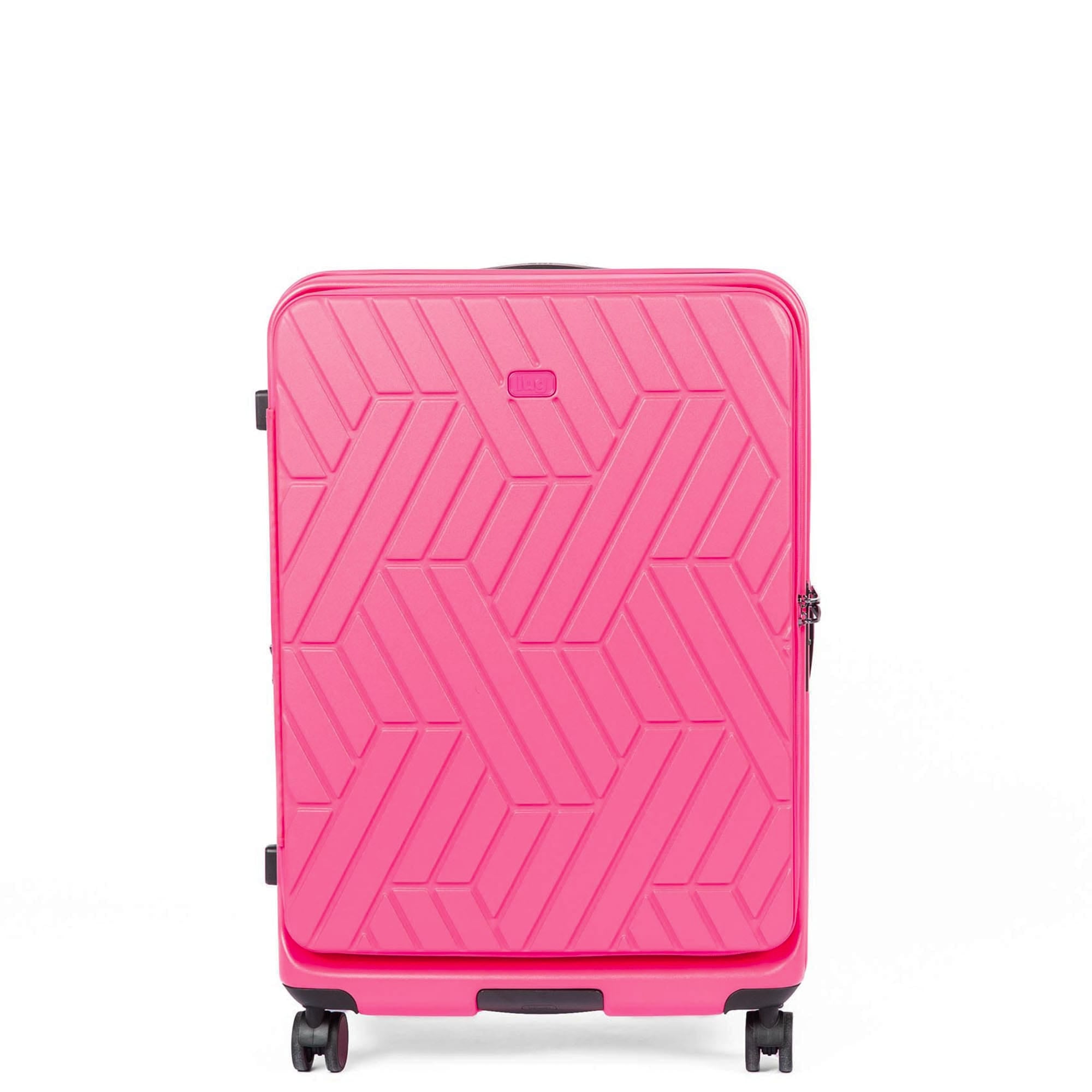 Box Truck Hard Sided Wheelie Checked Bag - - 24411_Boxtruck_Checked_Magenta_Angle_01