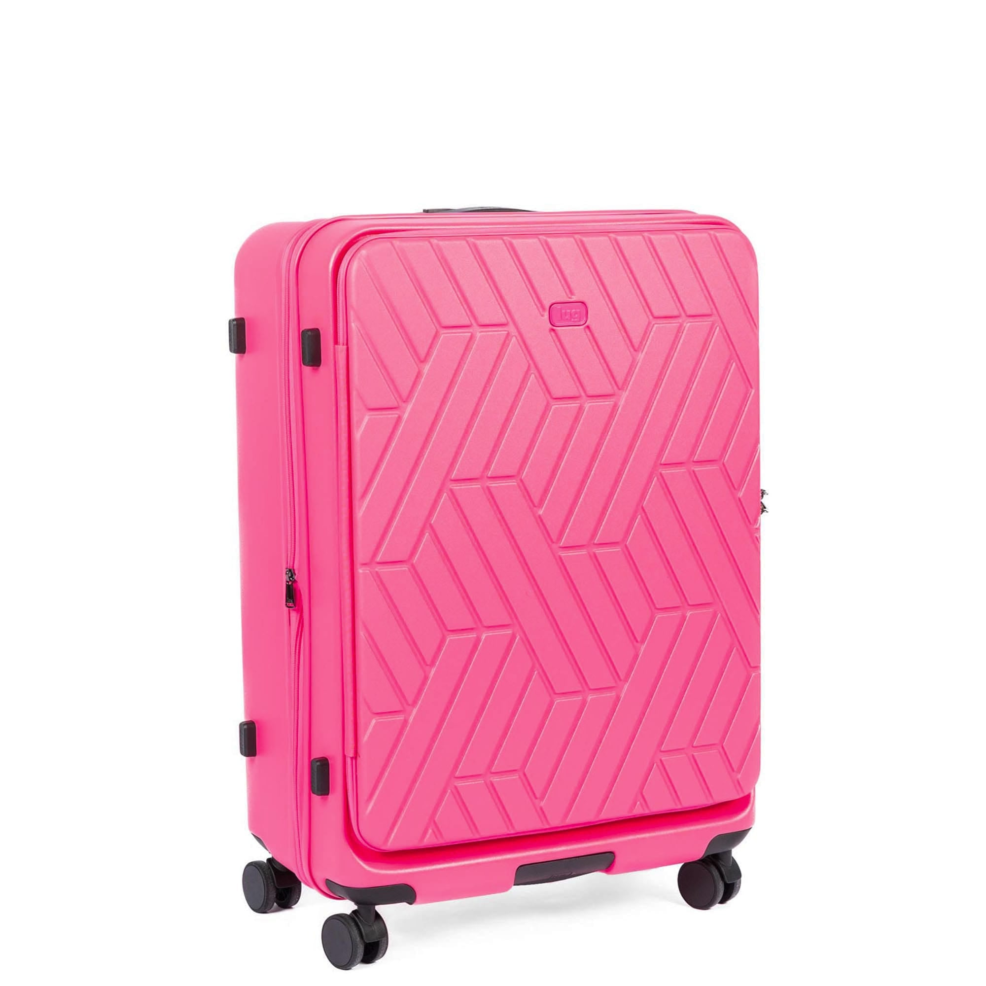 Box Truck Hard Sided Wheelie Checked Bag - MAGENTA - 24411_Boxtruck_Checked_Magenta_Angle_02
