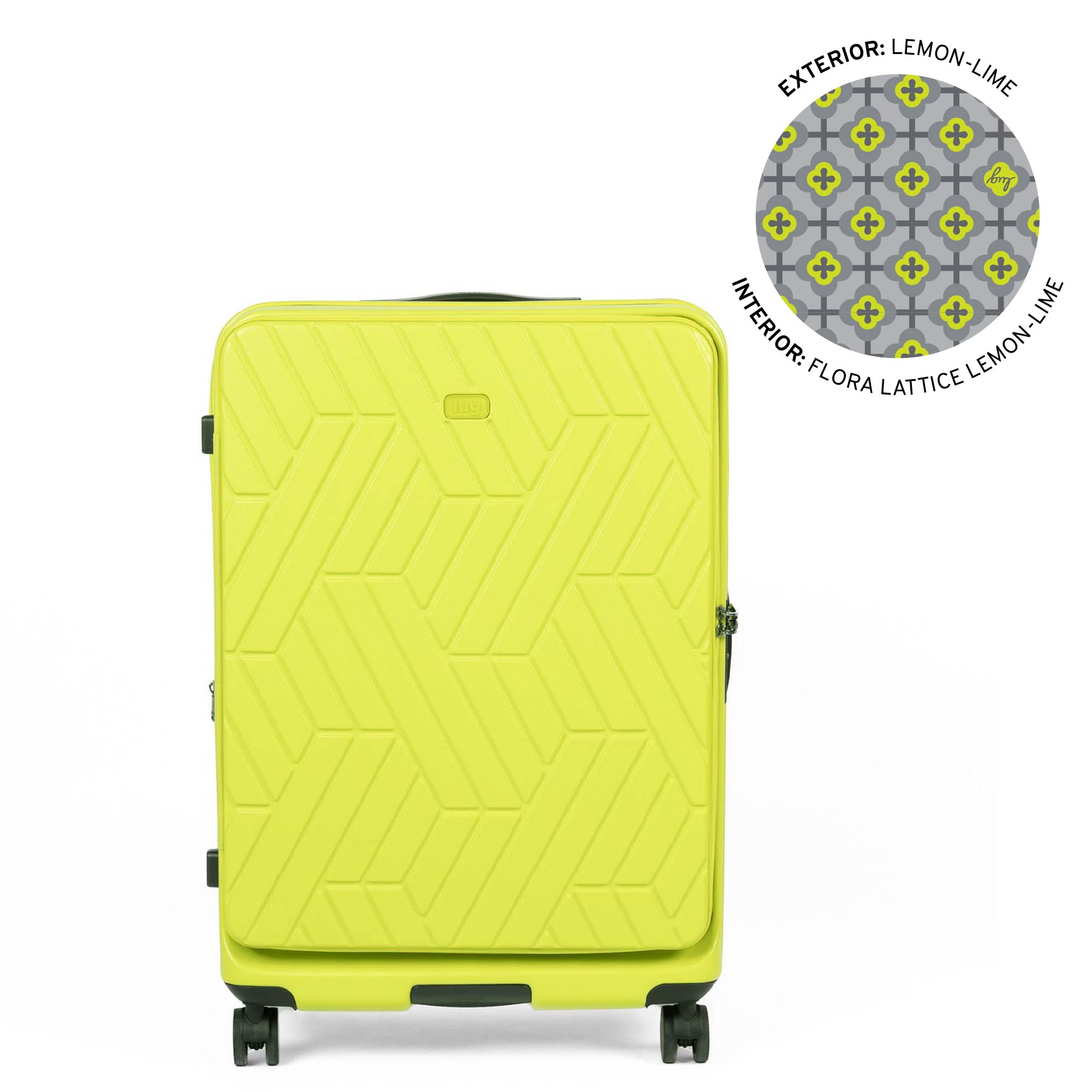 Box Truck Hard Sided Wheelie Checked Bag - LEMON LIME - 24412_Boxtruck_Checked_LemonLime_Angle_01