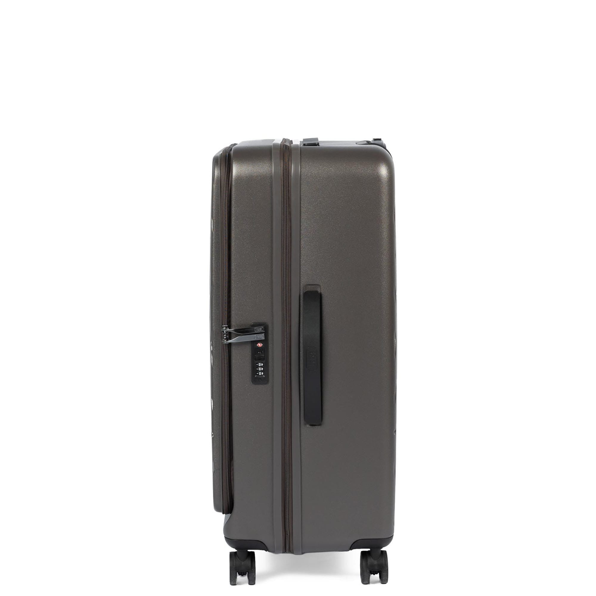 Box Truck Hard Sided Wheelie Checked Bag - GUNMETAL GREY - 24414_Boxtruck_Checked_Gunmetal_Angle_06