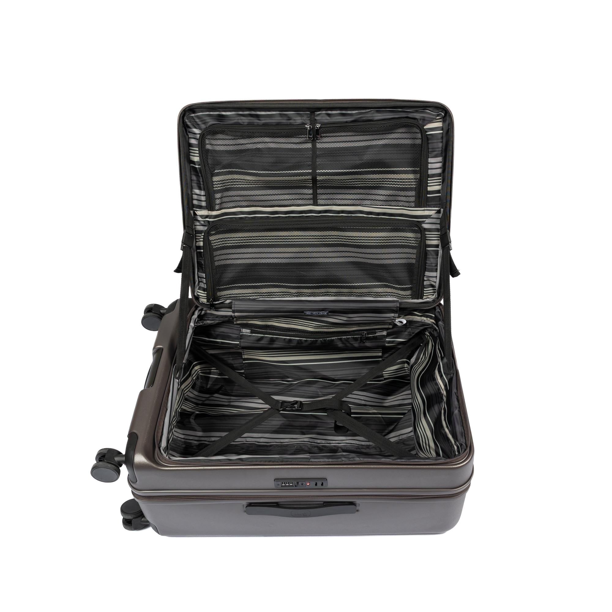 Box Truck Hard Sided Wheelie Checked Bag - GUNMETAL GREY - 24414_Boxtruck_Checked_Gunmetal_Angle_08