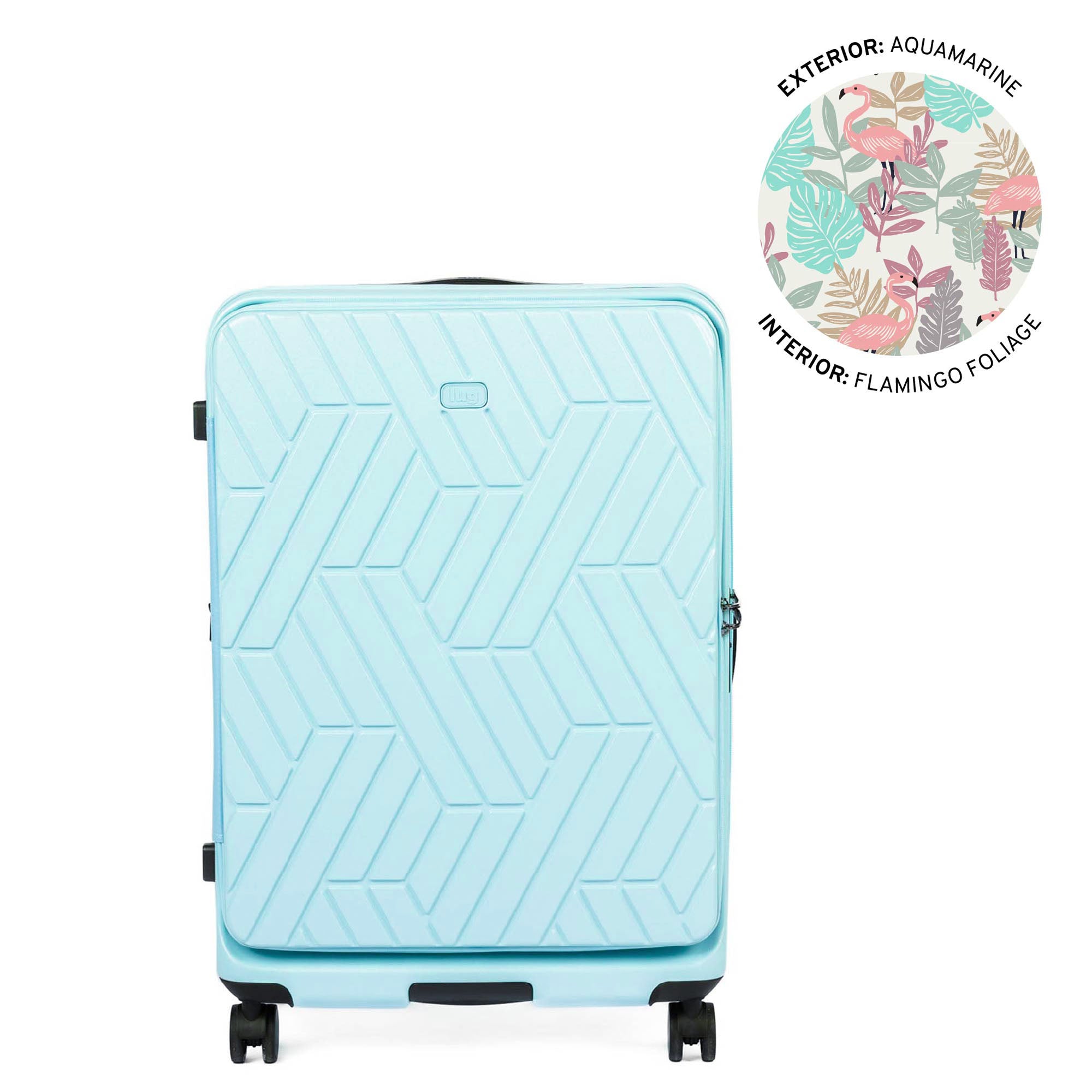 Box Truck Hard Sided Wheelie Checked Bag - AQUAMARINE - 24415_Boxtruck_Checked_Aquamarine_Angle_01_ervqpe