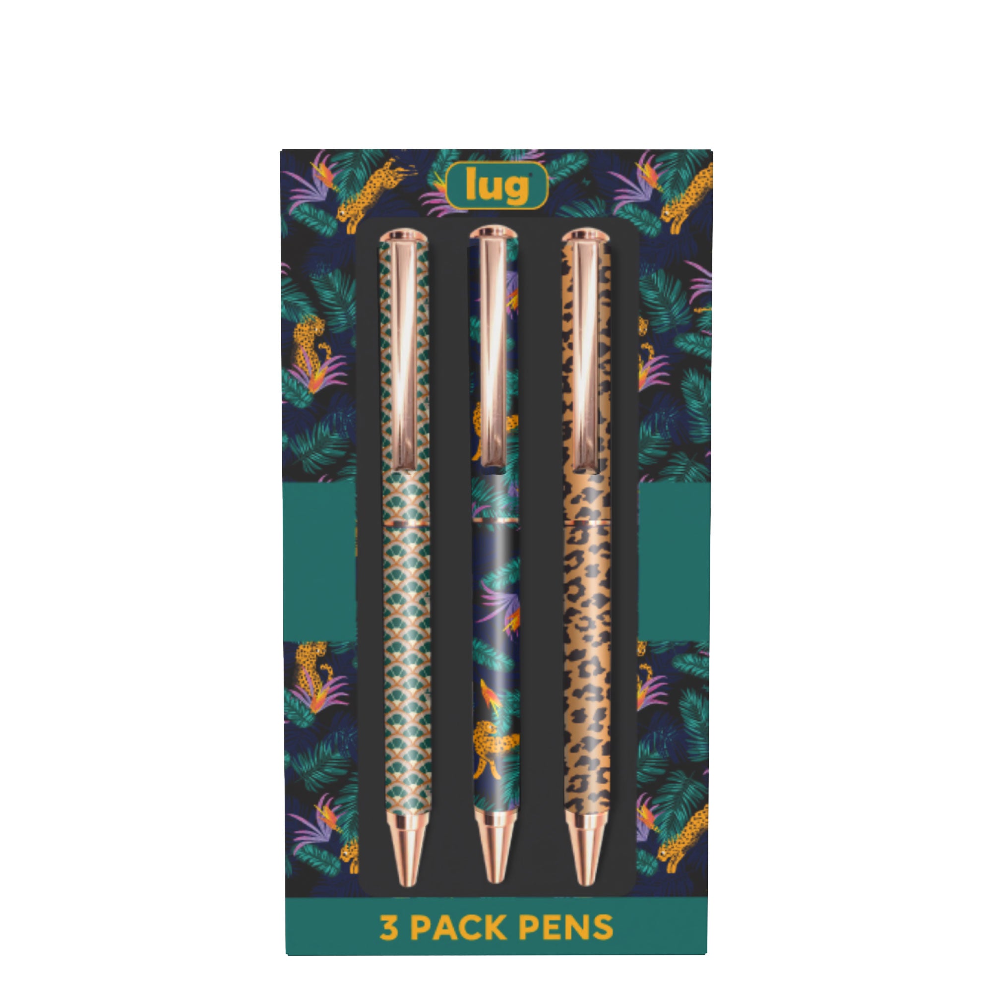 Lug Pens 3pk - Scribble - JUNGLE - 24436_Scribble_Pens3Pk_Jungle_Angle_01