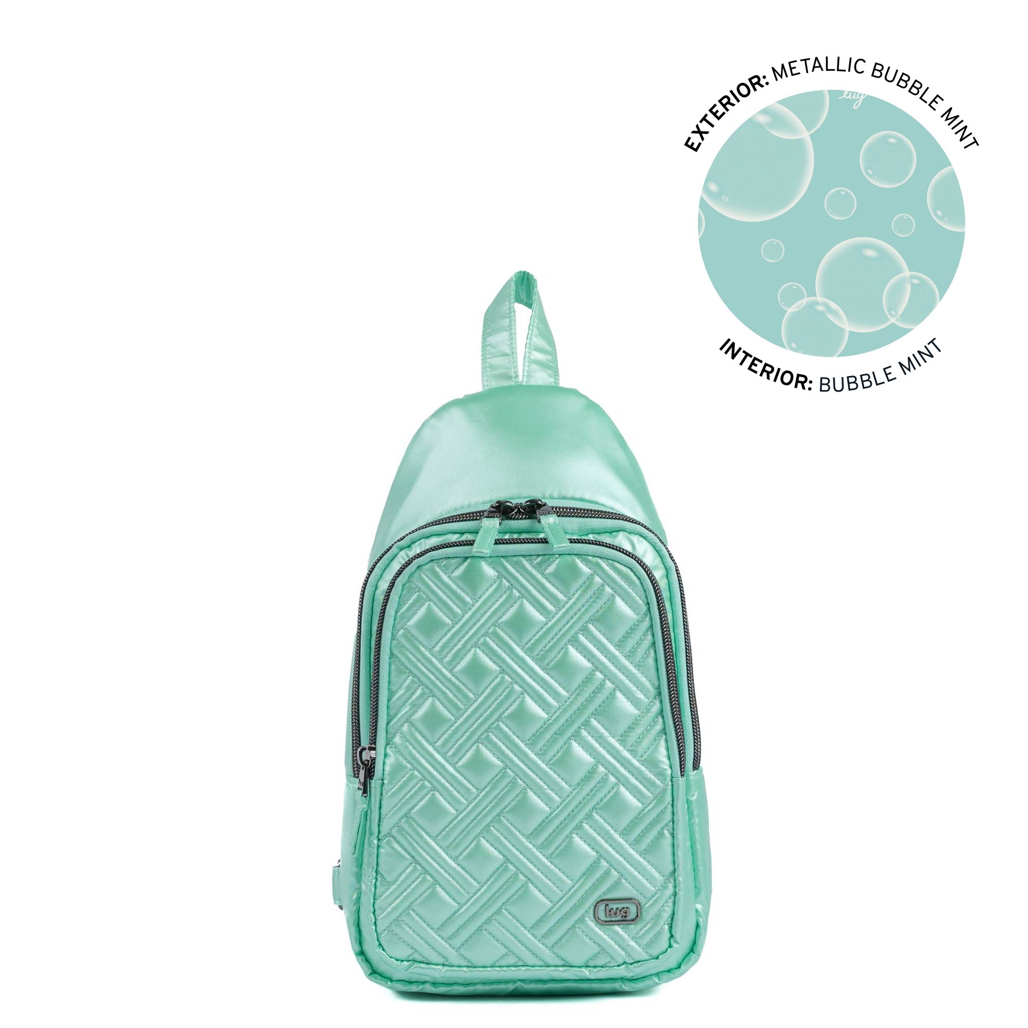 Scurry Sling Bag - METALLIC BUBBLE MINT - 24535_Scurry_MetallicBubbleMint_Angle_01