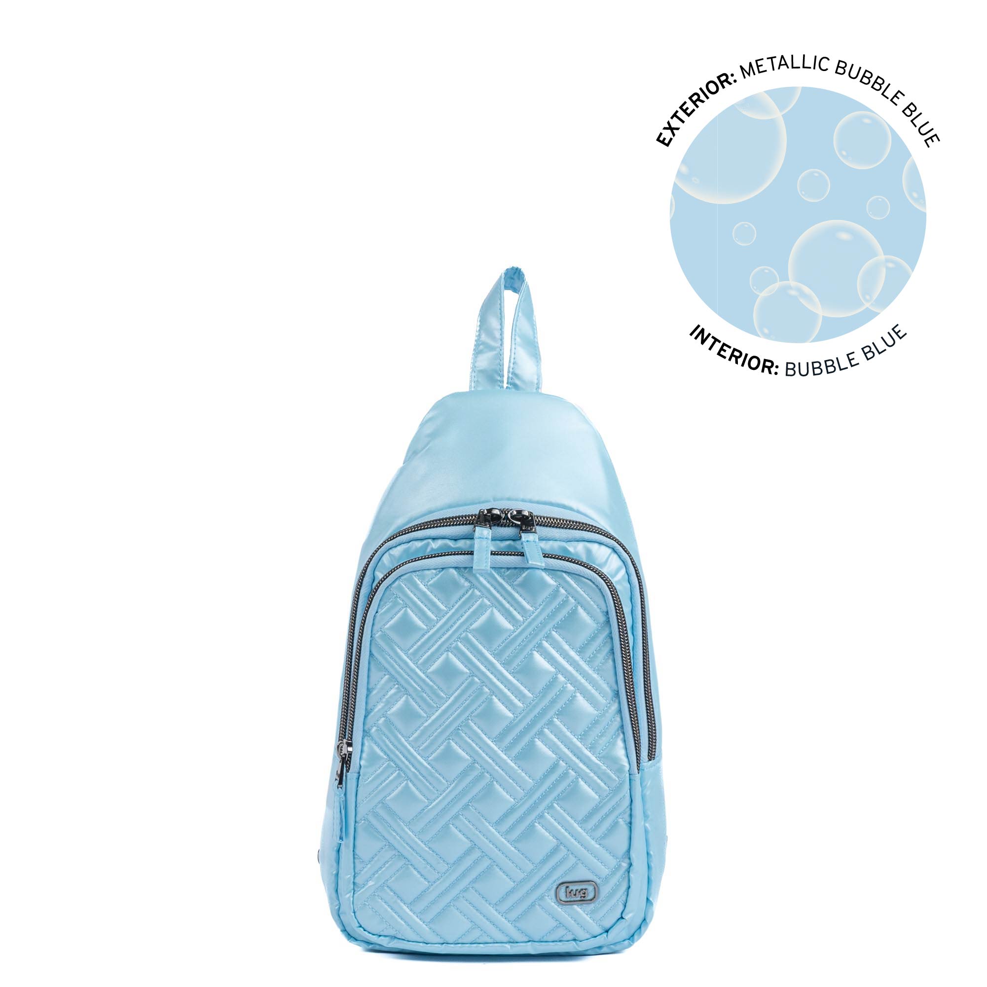 Scurry Sling Bag - METALLIC BUBBLE BLUE - 24537_Scurry_MetallicBubbleBlue_Angle_01