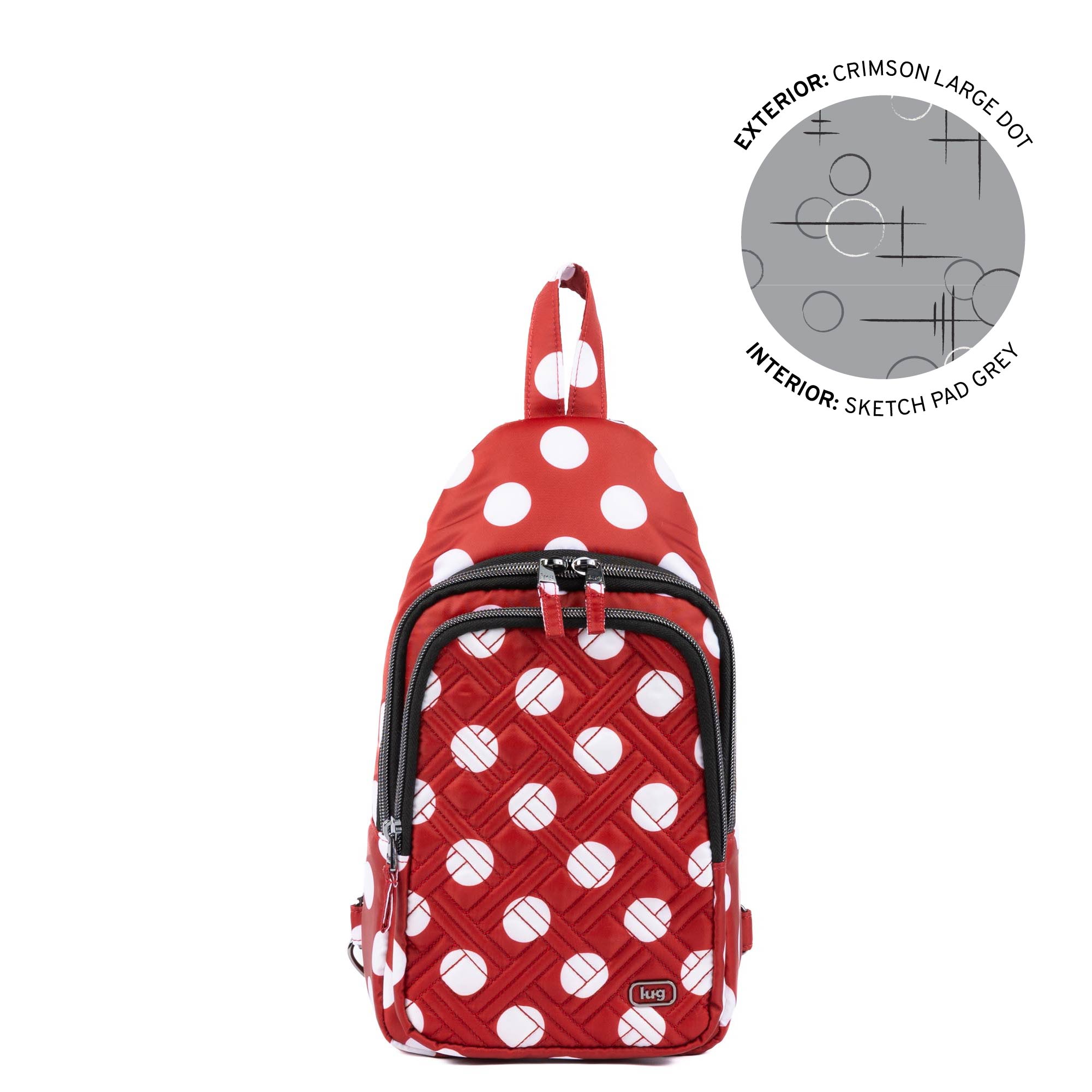 Scurry Sling Bag - CRIMSON LARGE DOT - 24540_Scurry_CrimsonLGDot_Angle_01
