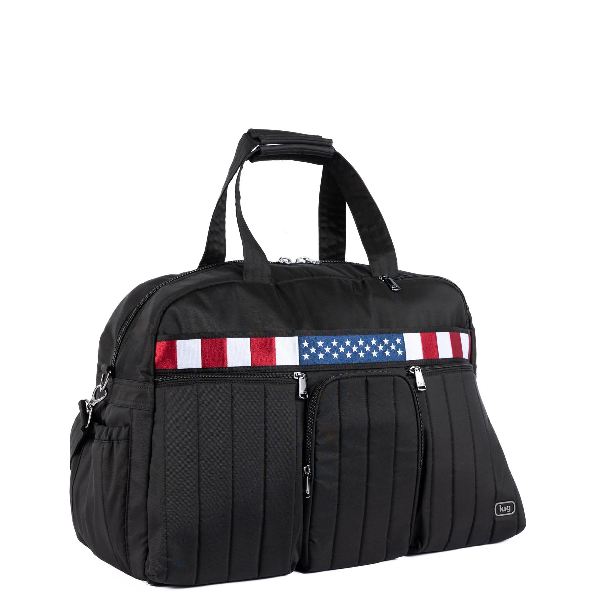 Legacy Collection Shuttlebus Duffel - BRUSHED BLACK FLAG - 24542_LegacyShuttlebus_BrushedCamoBlackFlag_Angle_02