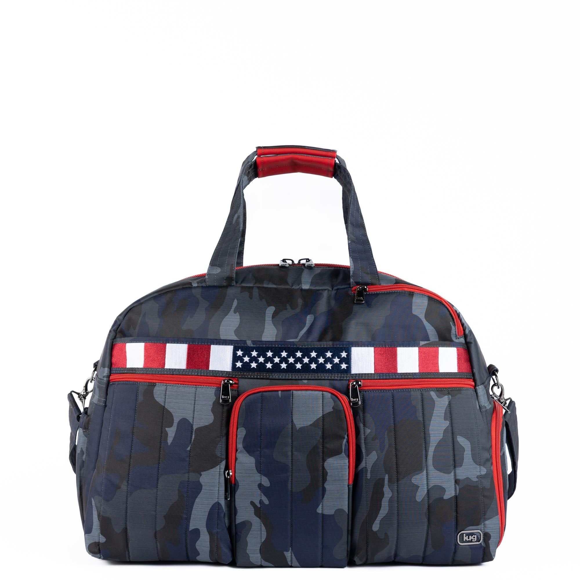 Legacy Collection Shuttlebus Duffel - - 24543_LegacyShuttlebus_BrushedCamoNavyFlag_Angle_01_riflh8