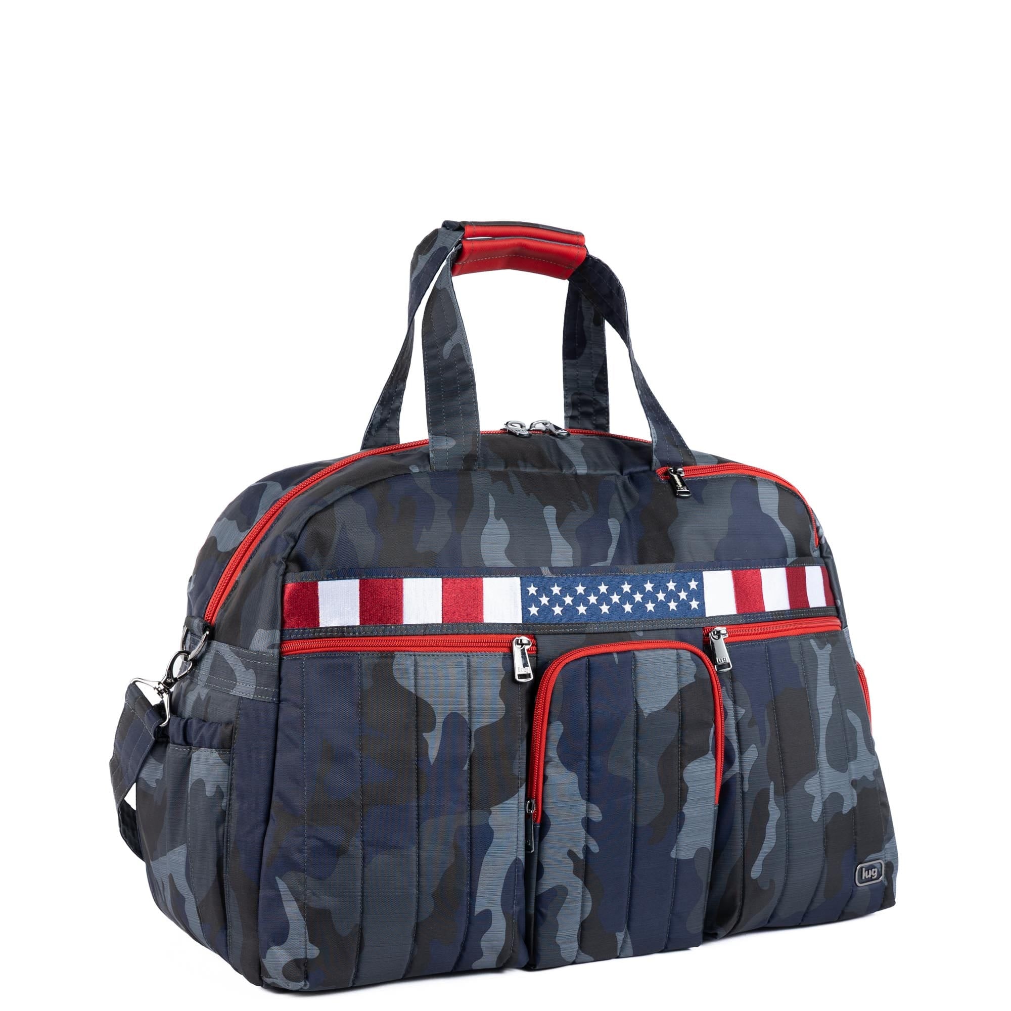 Legacy Collection Shuttlebus Duffel - BRUSHED CAMO NAVY FLAG - 24543_LegacyShuttlebus_BrushedCamoNavyFlag_Angle_02