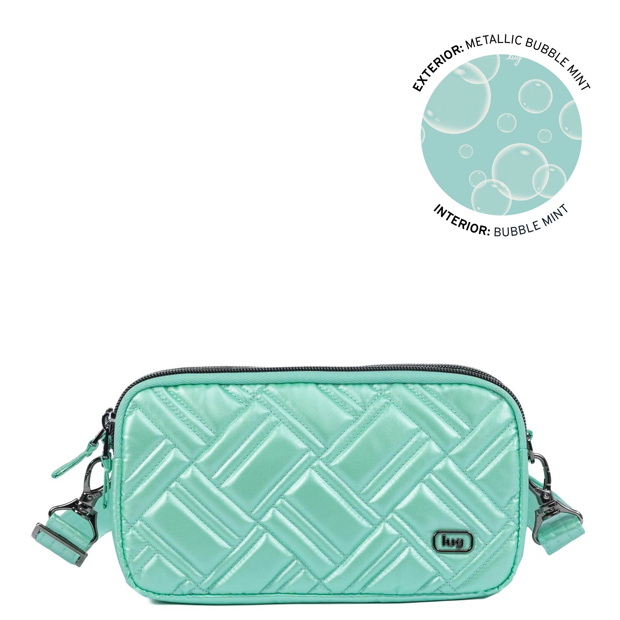 Coupe XL Plus Convertible Crossbody Bag - METALLIC BUBBLE MINT - 24550_CoupeXLPlus_MetallicBubbleMint_Angle_01