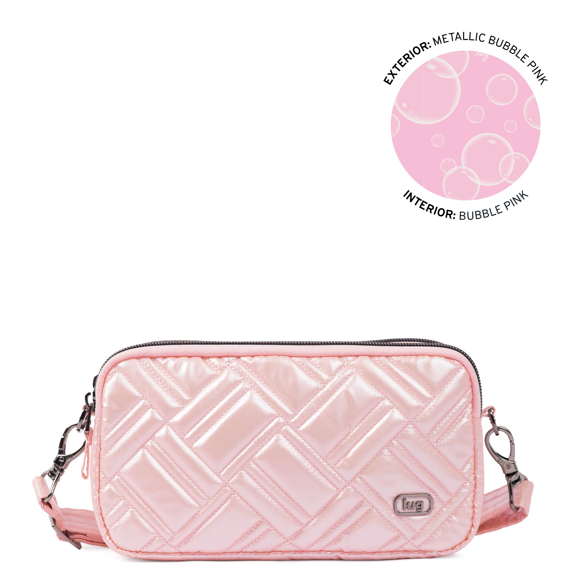 Coupe XL Plus Convertible Crossbody Bag - METALLIC BUBBLE PINK - 24551_CoupeXLPlus_MetallicBubblePink_Angle_01