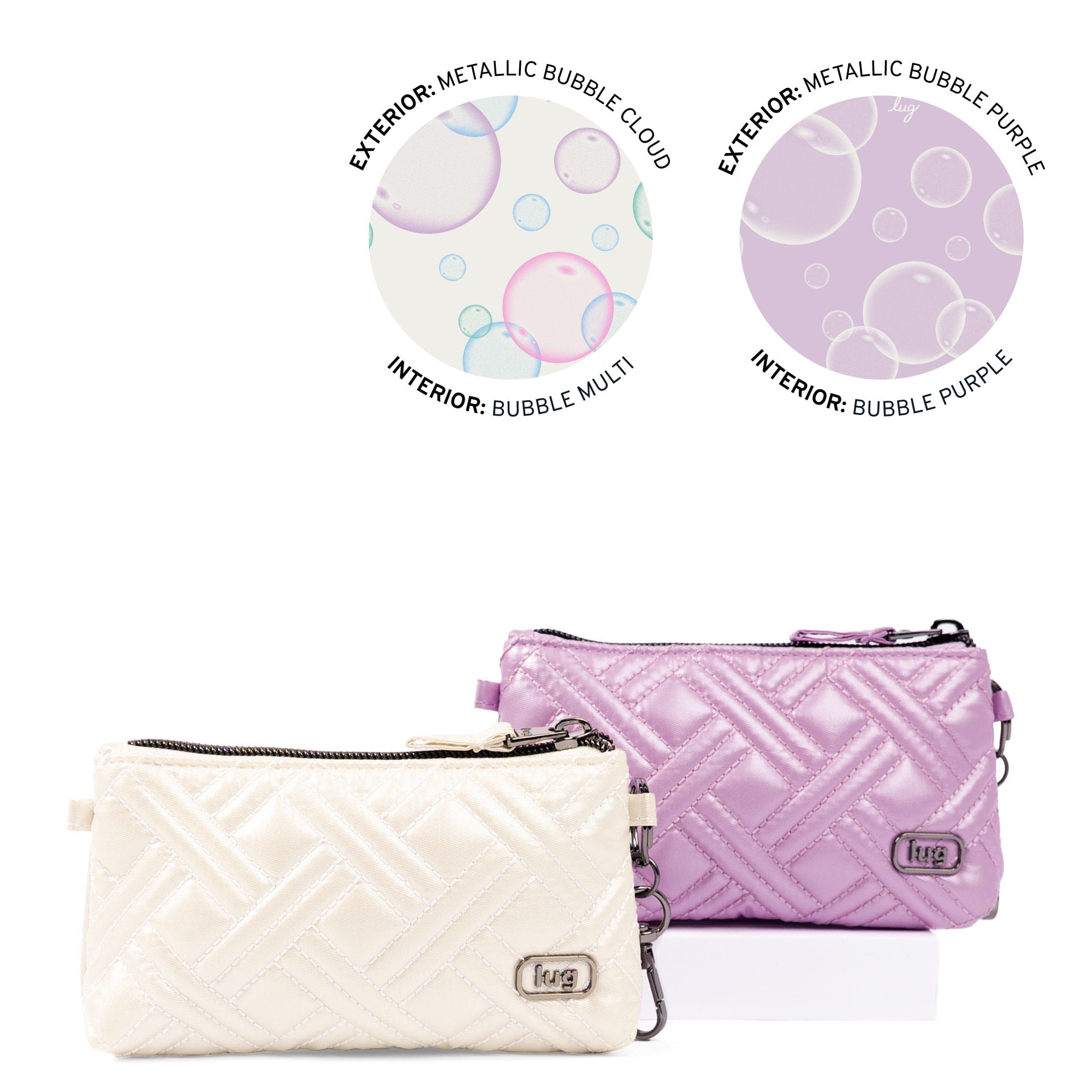 Metro XL Pouch - 2pc Set - METALLIC BUBBLE PURPLE METALLIC BUBBLE CLOUD - 24558_MetroXL2pc_MetallicBubblePurpleCloud_Angle_01_icvnga