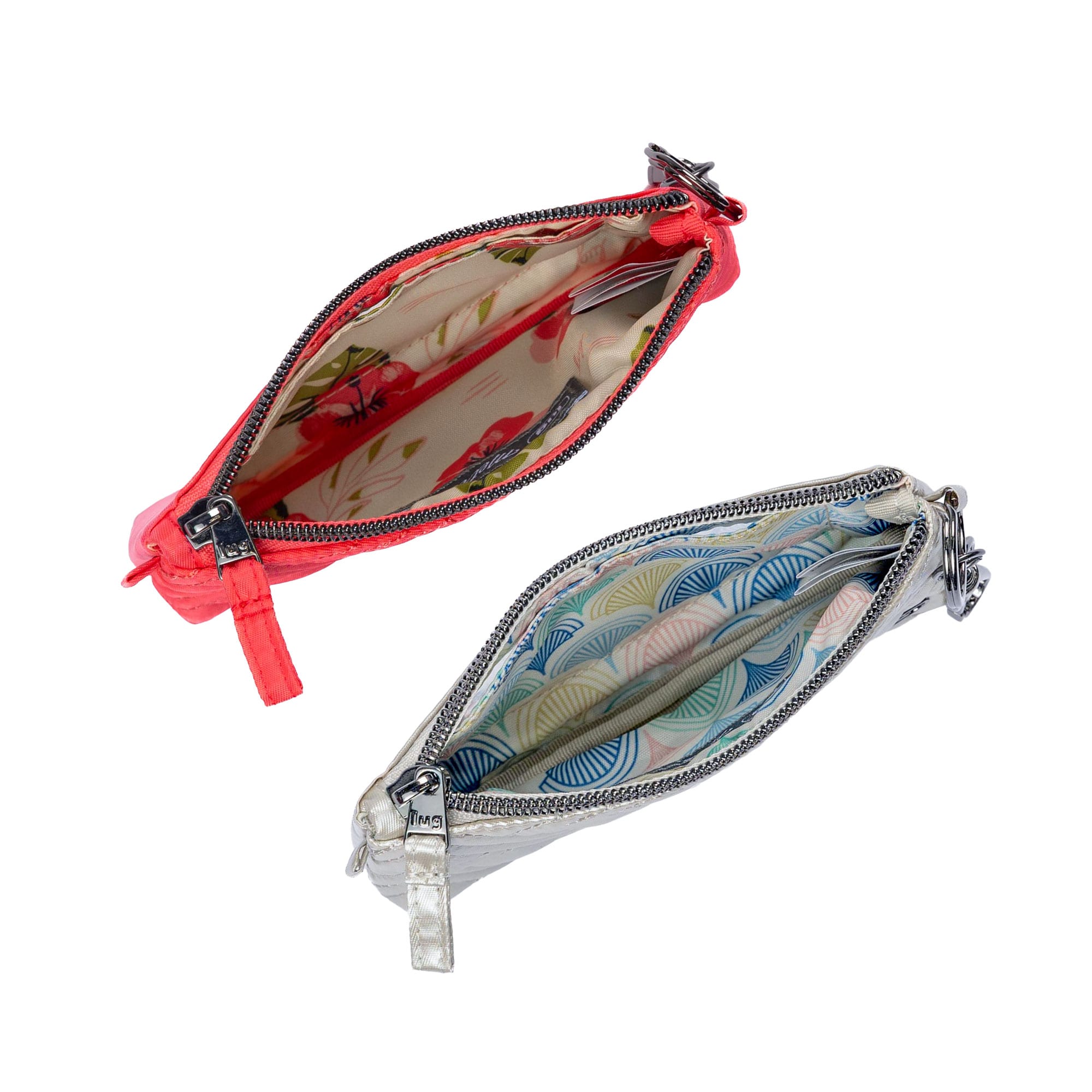 Metro XL Pouch - 2pc Set - CORAL RED METALLIC PEBBLE - 24563_MetroXL2pc_CoralRedMetallicPebble_Angle_03