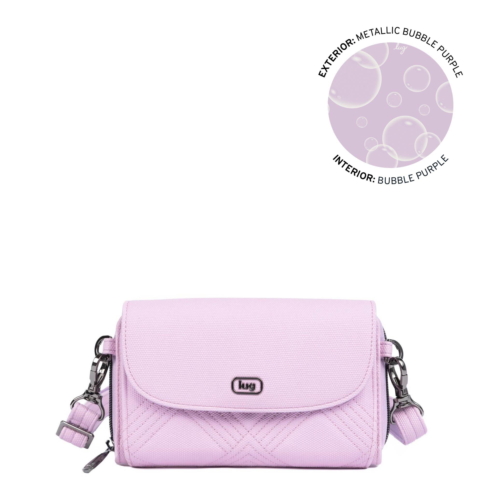 Vault Matte Luxe VL RFID Convertible Crossbody - METALLIC BUBBLE PURPLE - 24569_VaultMatteLuxe_MetallicBubblePurple_Angle_01