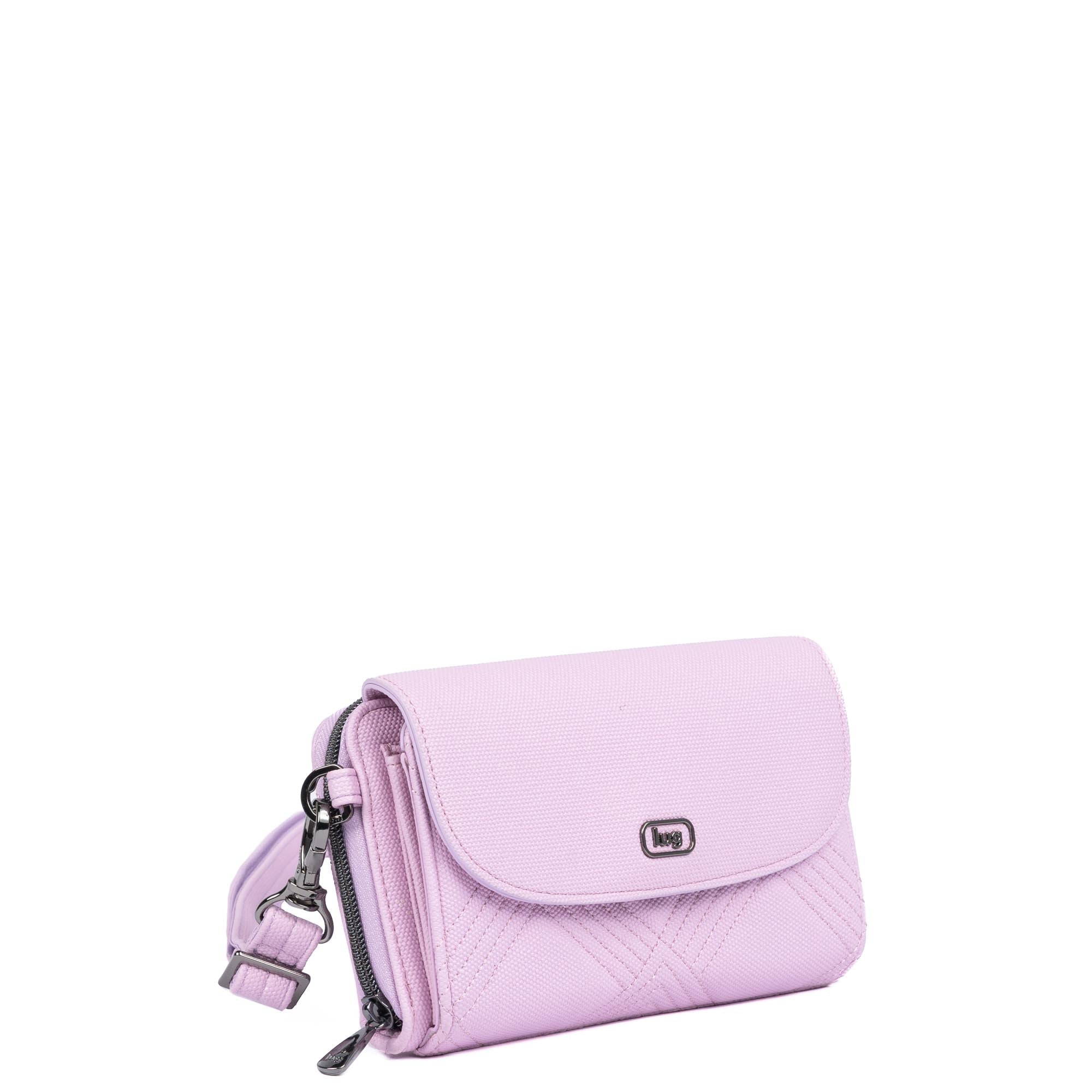 Vault Matte Luxe VL RFID Convertible Crossbody - METALLIC BUBBLE PURPLE - 24569_VaultMatteLuxe_MetallicBubblePurple_Angle_02