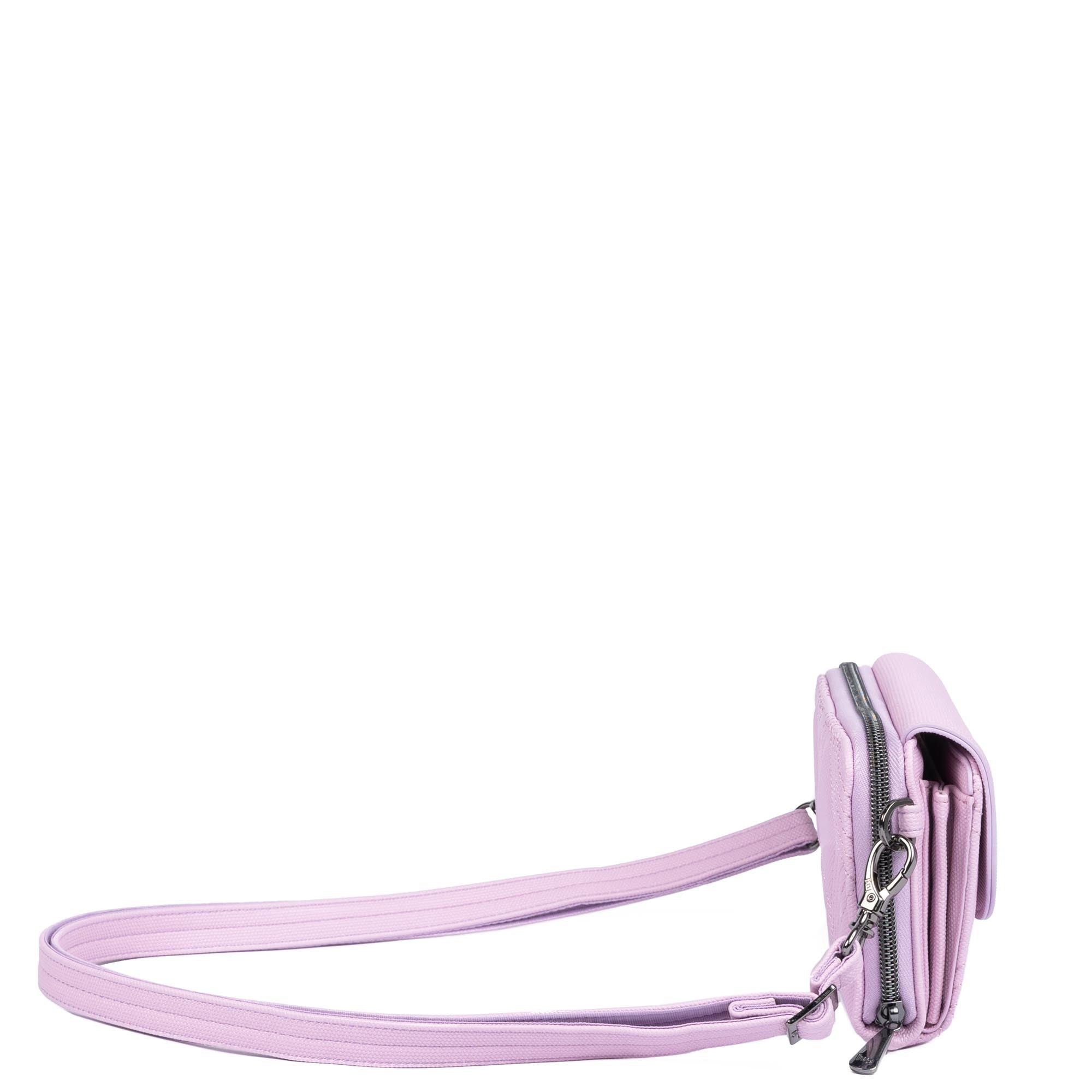 Vault Matte Luxe VL RFID Convertible Crossbody - METALLIC BUBBLE PURPLE - 24569_VaultMatteLuxe_MetallicBubblePurple_Angle_03