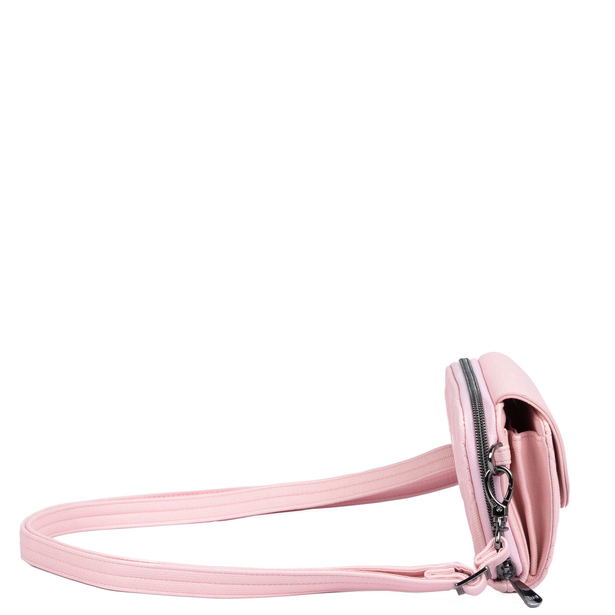 Vault Matte Luxe VL RFID Convertible Crossbody - METALLIC BUBBLE PINK - 24571_VaultMatteLuxe_MetallicBubbleBlush_Angle_03