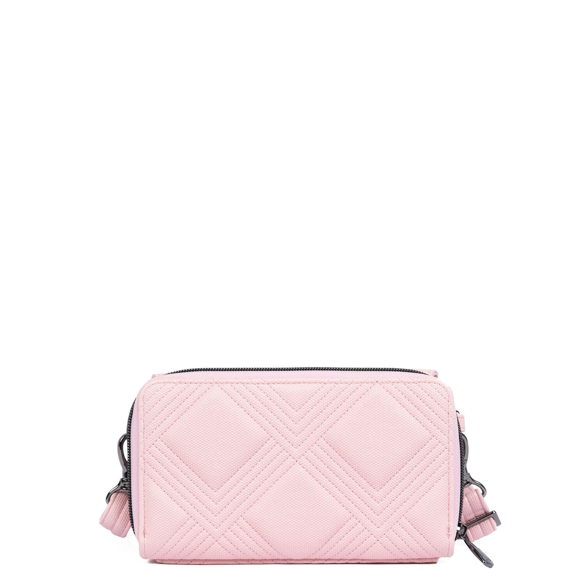 Vault Matte Luxe VL RFID Convertible Crossbody - METALLIC BUBBLE PINK - 24571_VaultMatteLuxe_MetallicBubbleBlush_Angle_04