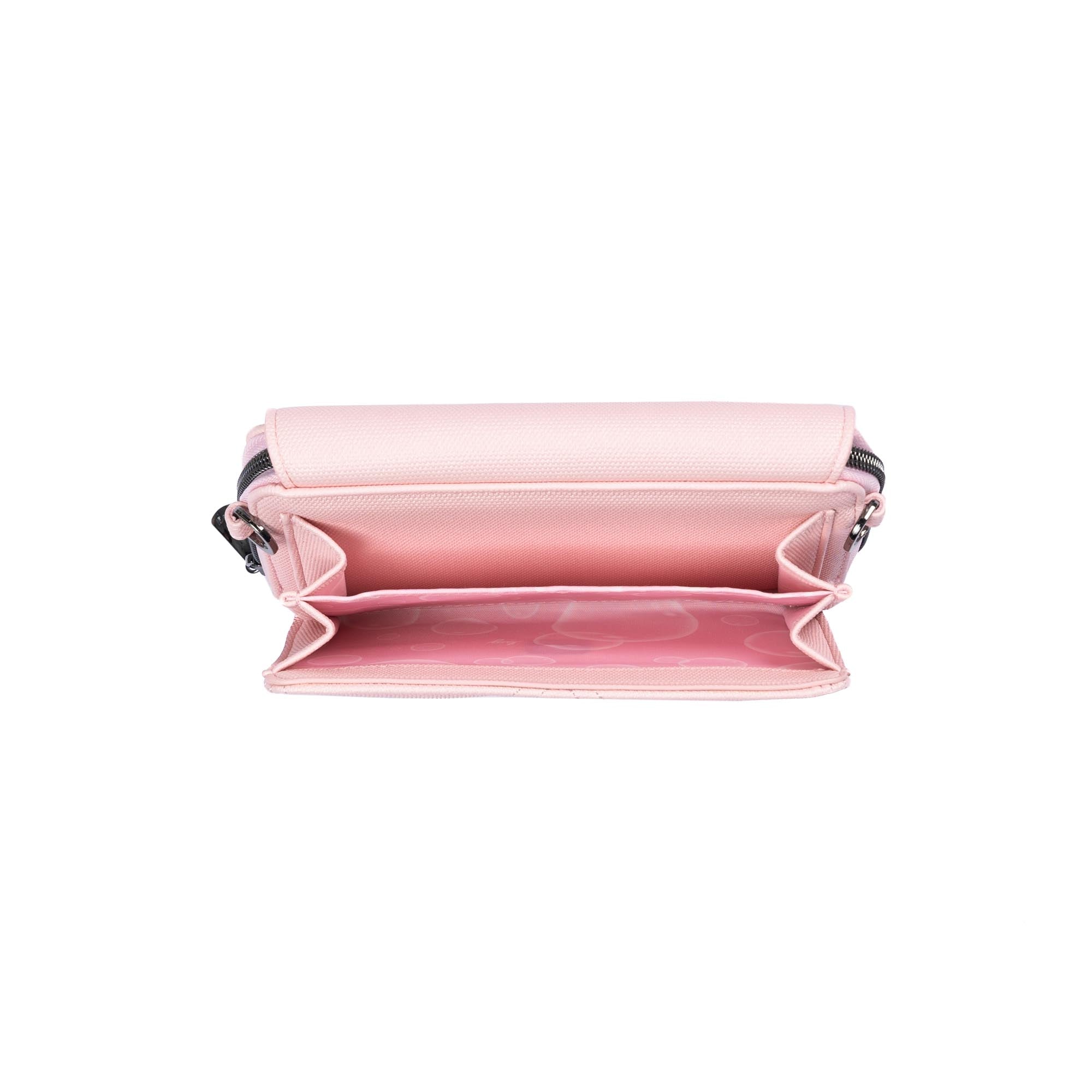 Vault Matte Luxe VL RFID Convertible Crossbody - METALLIC BUBBLE PINK - 24571_VaultMatteLuxe_MetallicBubbleBlush_Angle_05
