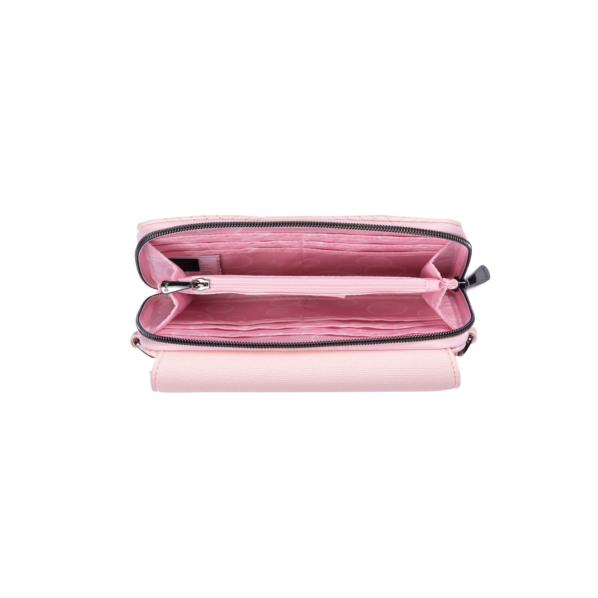 Vault Matte Luxe VL RFID Convertible Crossbody - METALLIC BUBBLE PINK - 24571_VaultMatteLuxe_MetallicBubbleBlush_Angle_06