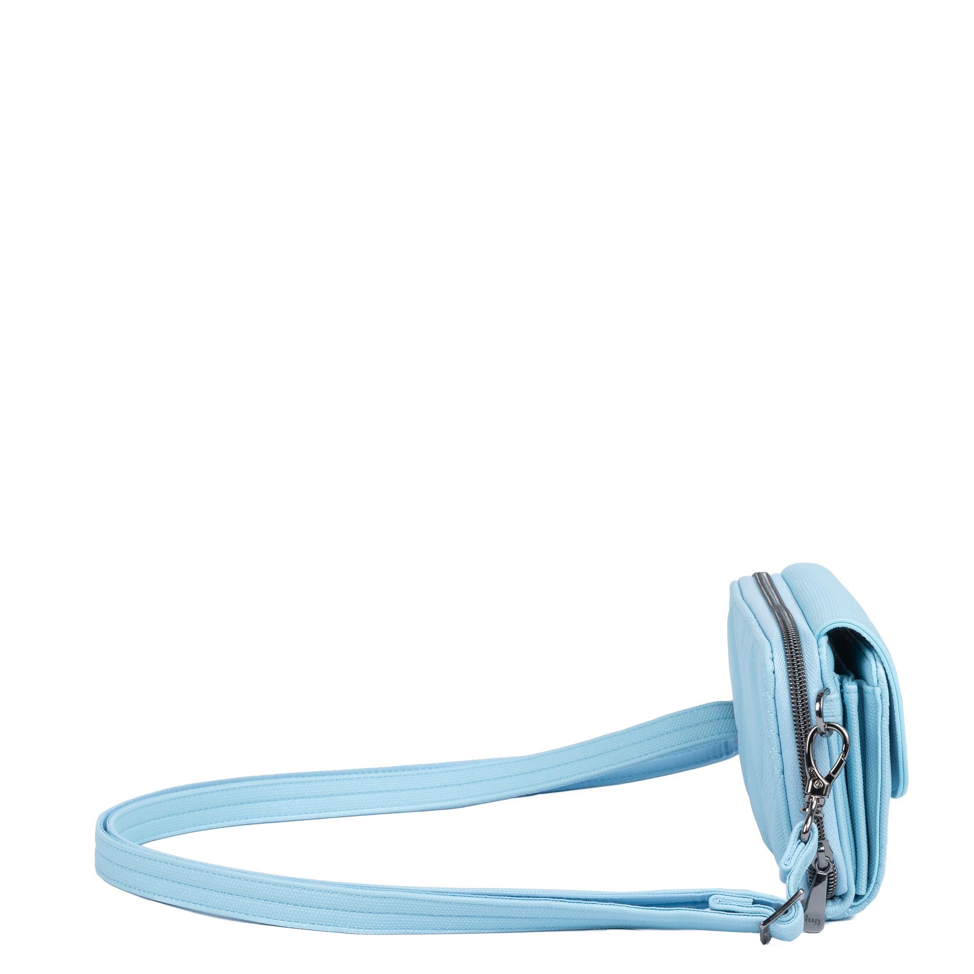Vault Matte Luxe VL RFID Convertible Crossbody - METALLIC BUBBLE BLUE - 24572_VaultMatteLuxe_MetallicBubbleBlue_Angle_03