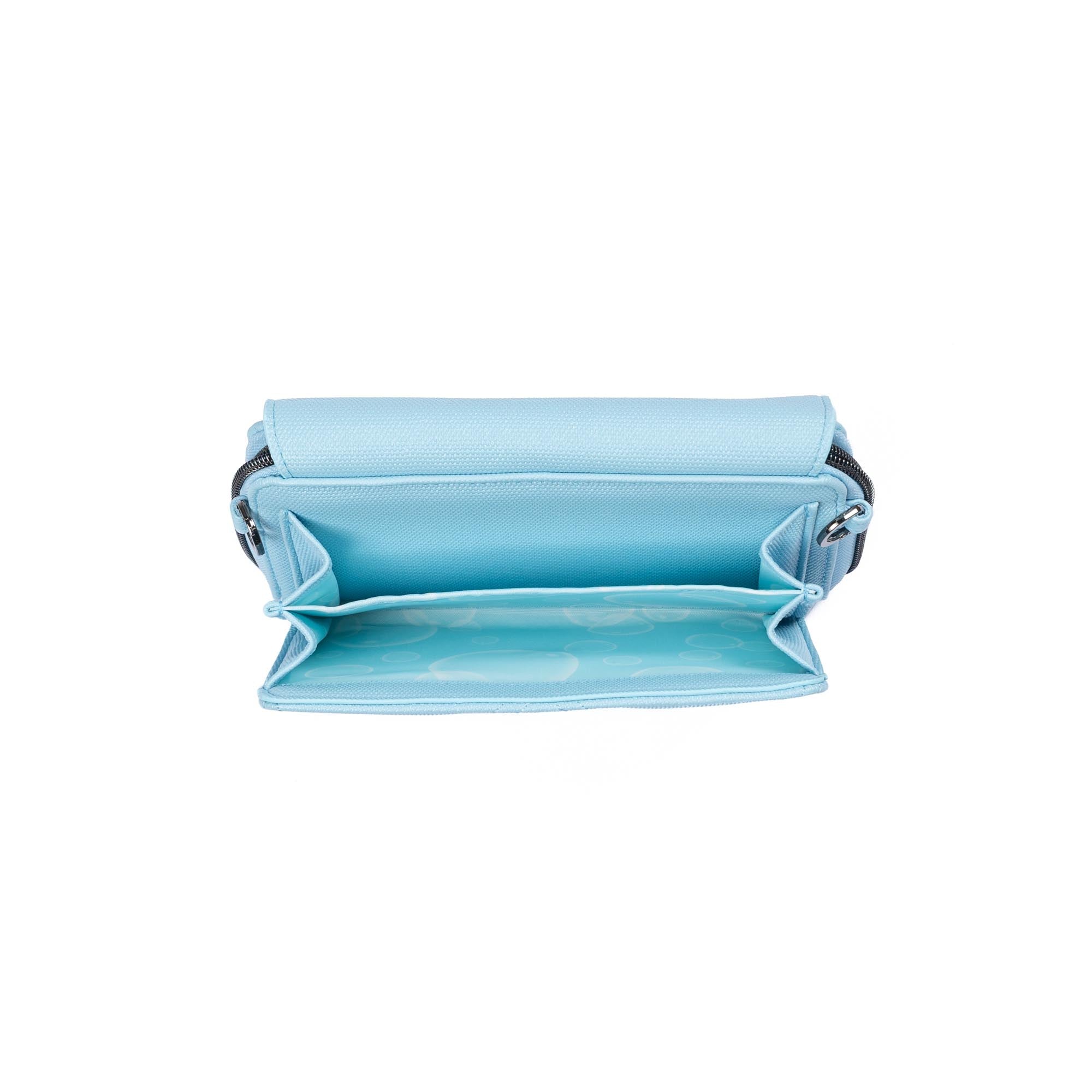 Vault Matte Luxe VL RFID Convertible Crossbody - METALLIC BUBBLE BLUE - 24572_VaultMatteLuxe_MetallicBubbleBlue_Angle_05