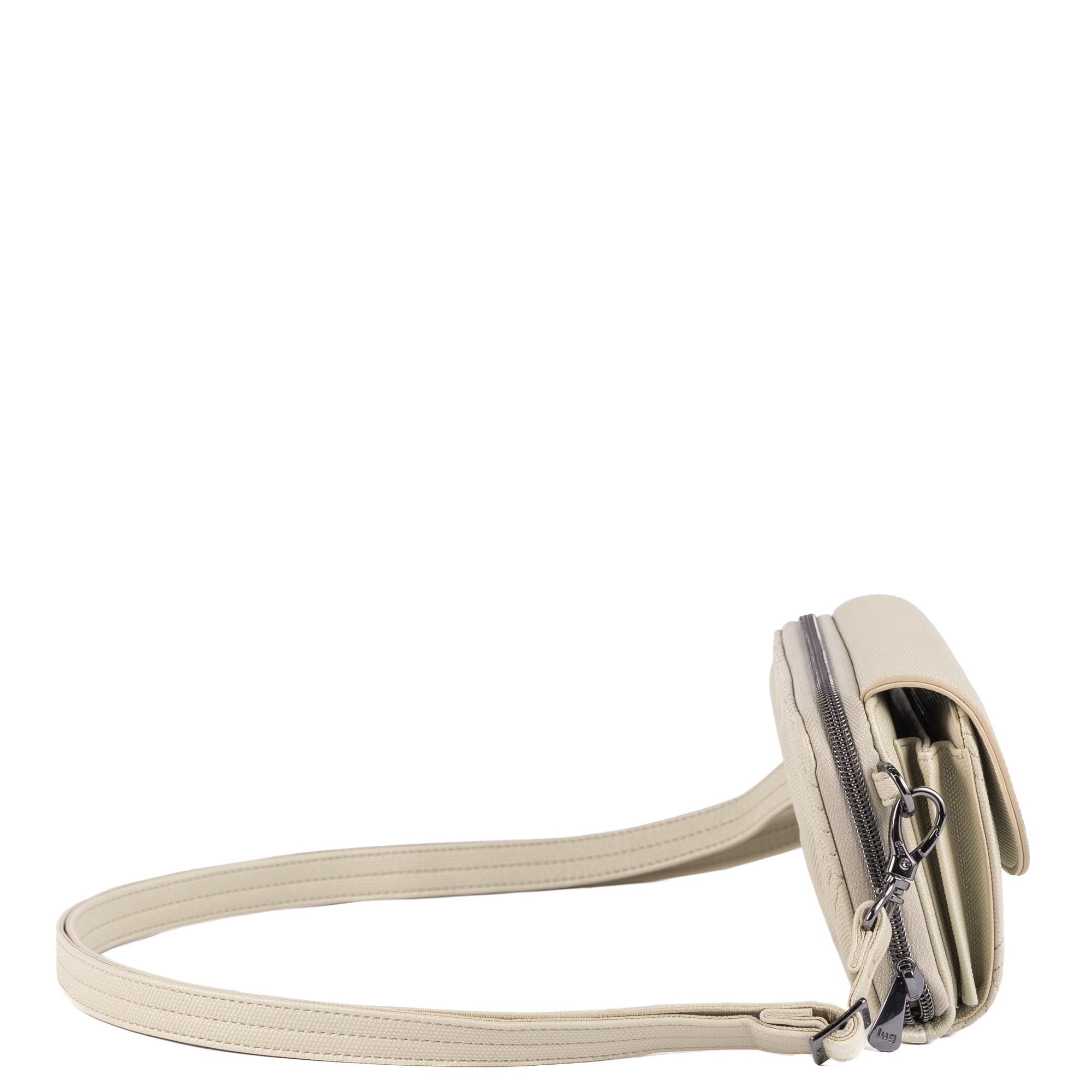 Vault Matte Luxe VL RFID Convertible Crossbody - METALLIC BUBBLE SAND - 24573_VaultMatteLuxe_MetallicBubbleSand_Angle_03