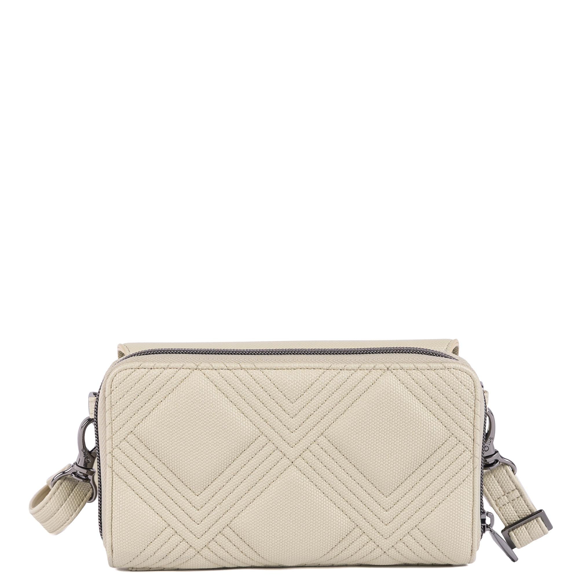 Vault Matte Luxe VL RFID Convertible Crossbody - METALLIC BUBBLE SAND - 24573_VaultMatteLuxe_MetallicBubbleSand_Angle_04