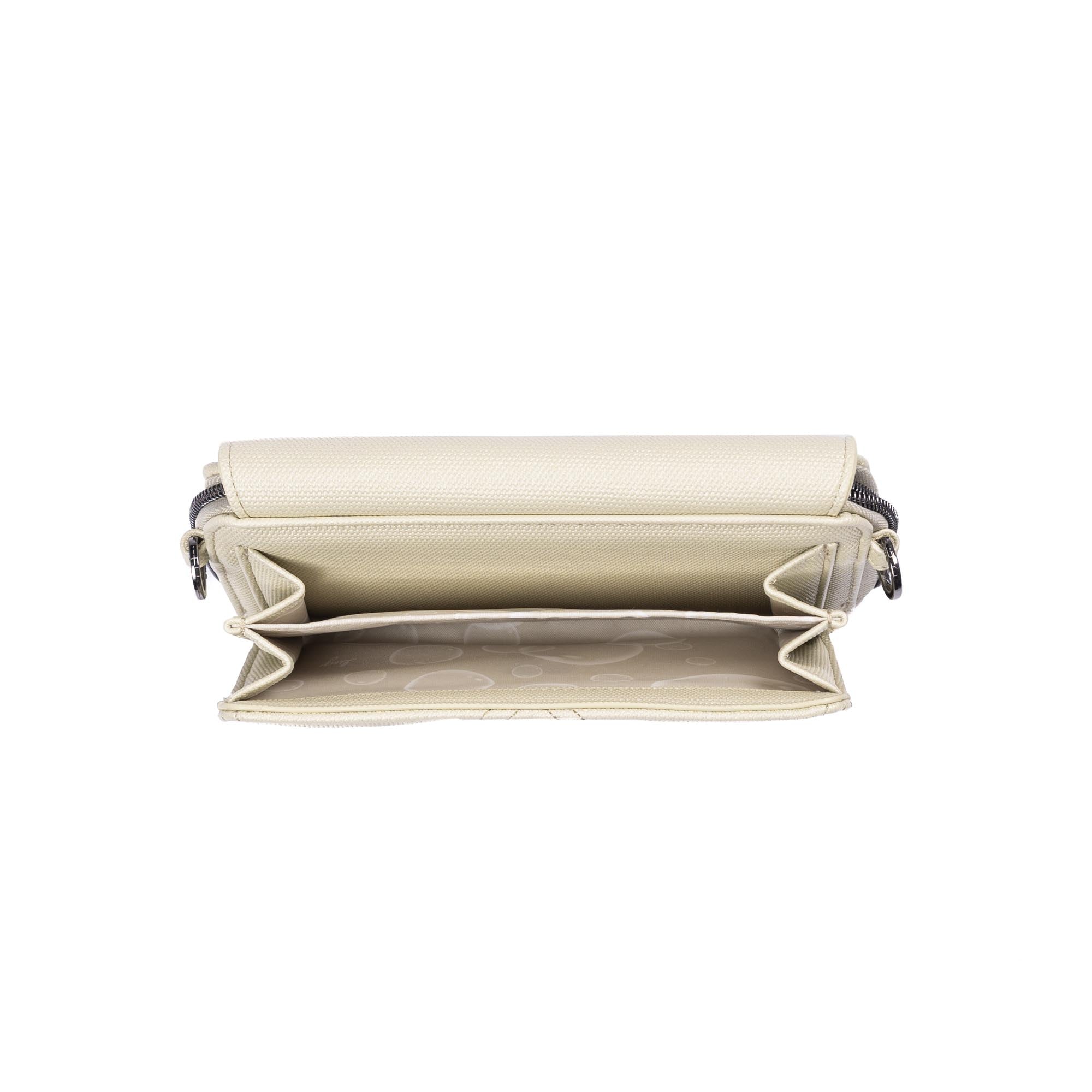Vault Matte Luxe VL RFID Convertible Crossbody - METALLIC BUBBLE SAND - 24573_VaultMatteLuxe_MetallicBubbleSand_Angle_05