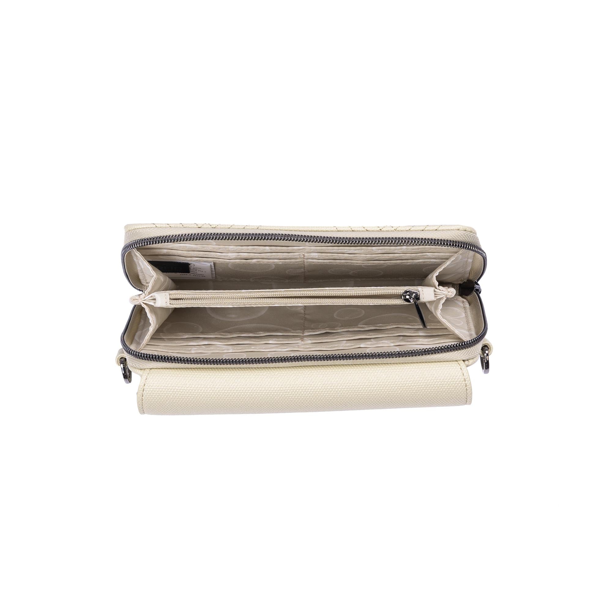 Vault Matte Luxe VL RFID Convertible Crossbody - METALLIC BUBBLE SAND - 24573_VaultMatteLuxe_MetallicBubbleSand_Angle_06