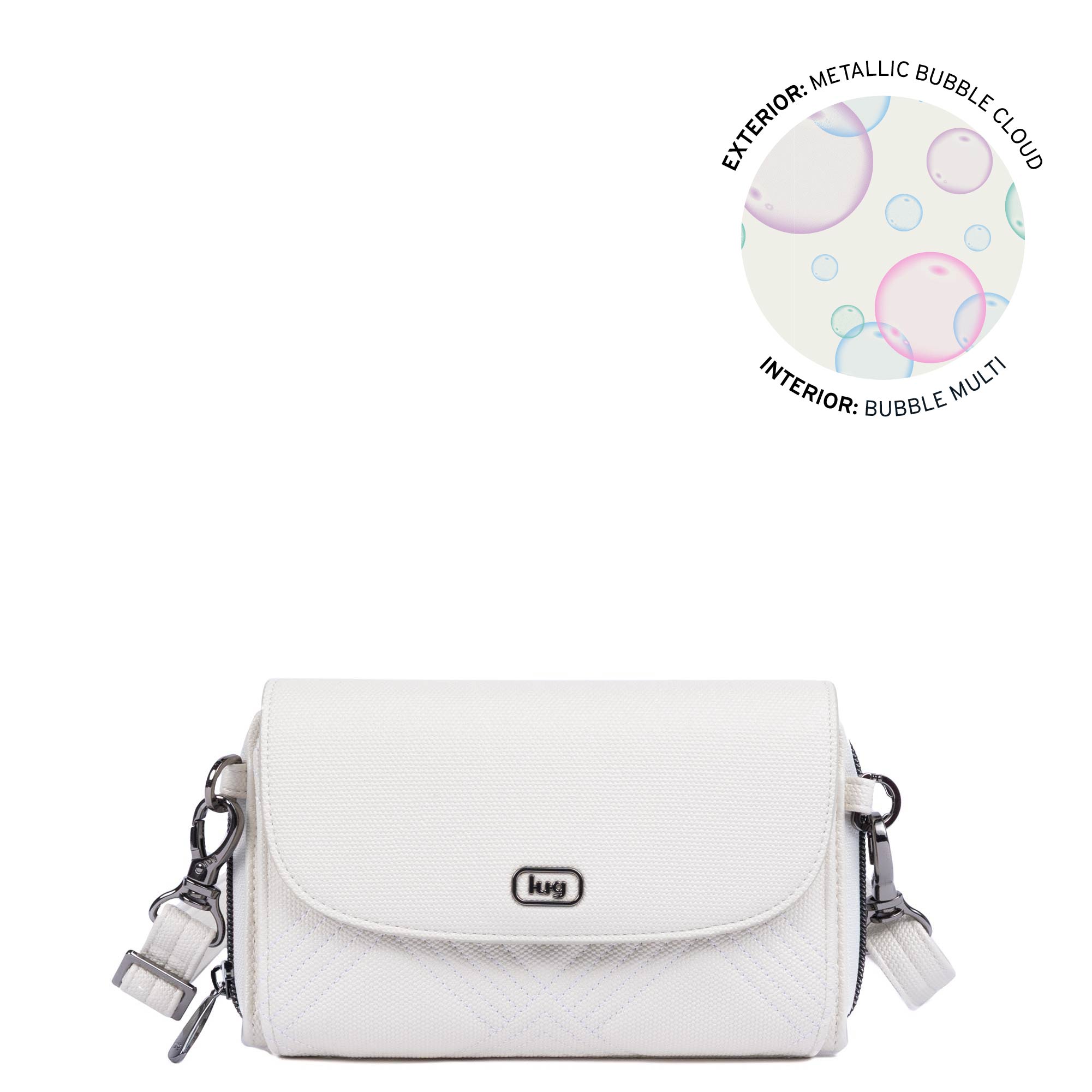 Vault Matte Luxe VL RFID Convertible Crossbody - METALLIC BUBBLE CLOUD - 24574_VaultMatteLuxe_MetallicBubbleCloud_Angle_01_o6vb91
