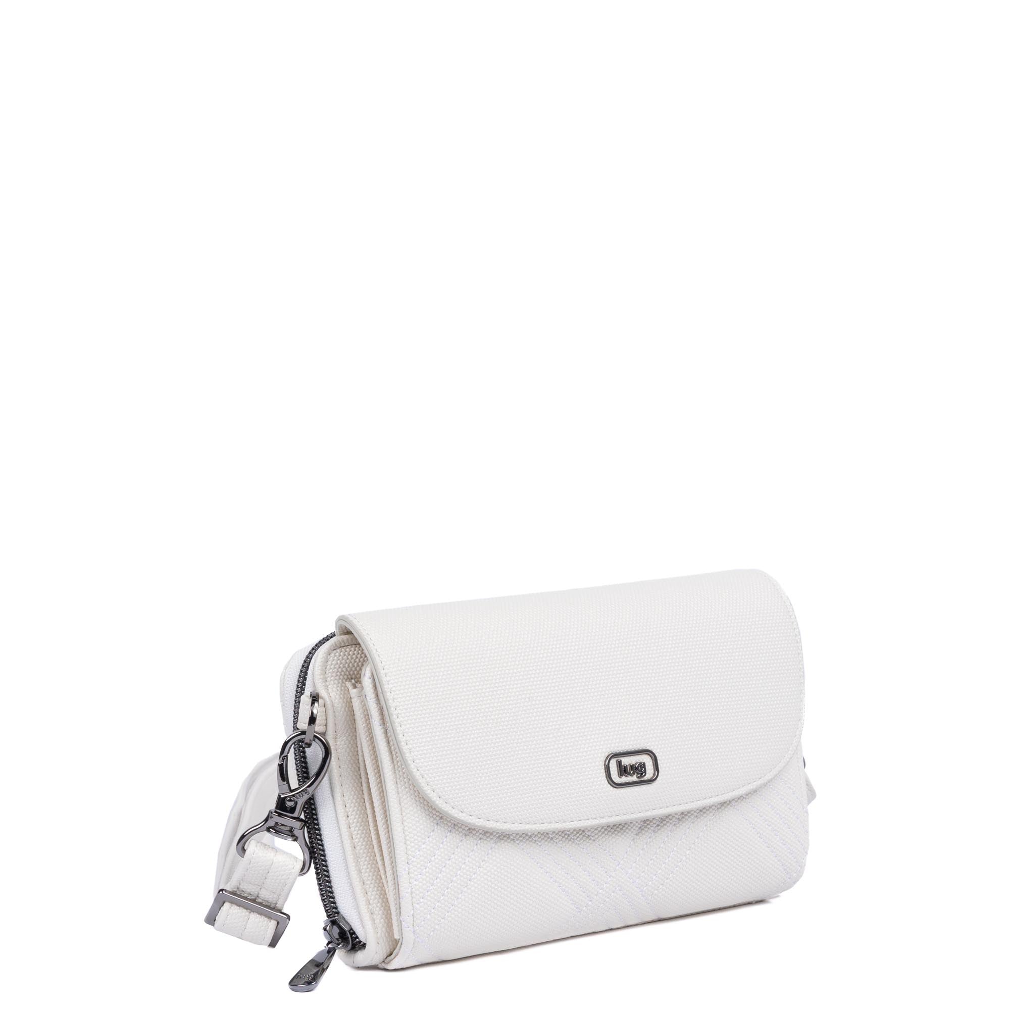 Vault Matte Luxe VL RFID Convertible Crossbody - METALLIC BUBBLE CLOUD - 24574_VaultMatteLuxe_MetallicBubbleCloud_Angle_02