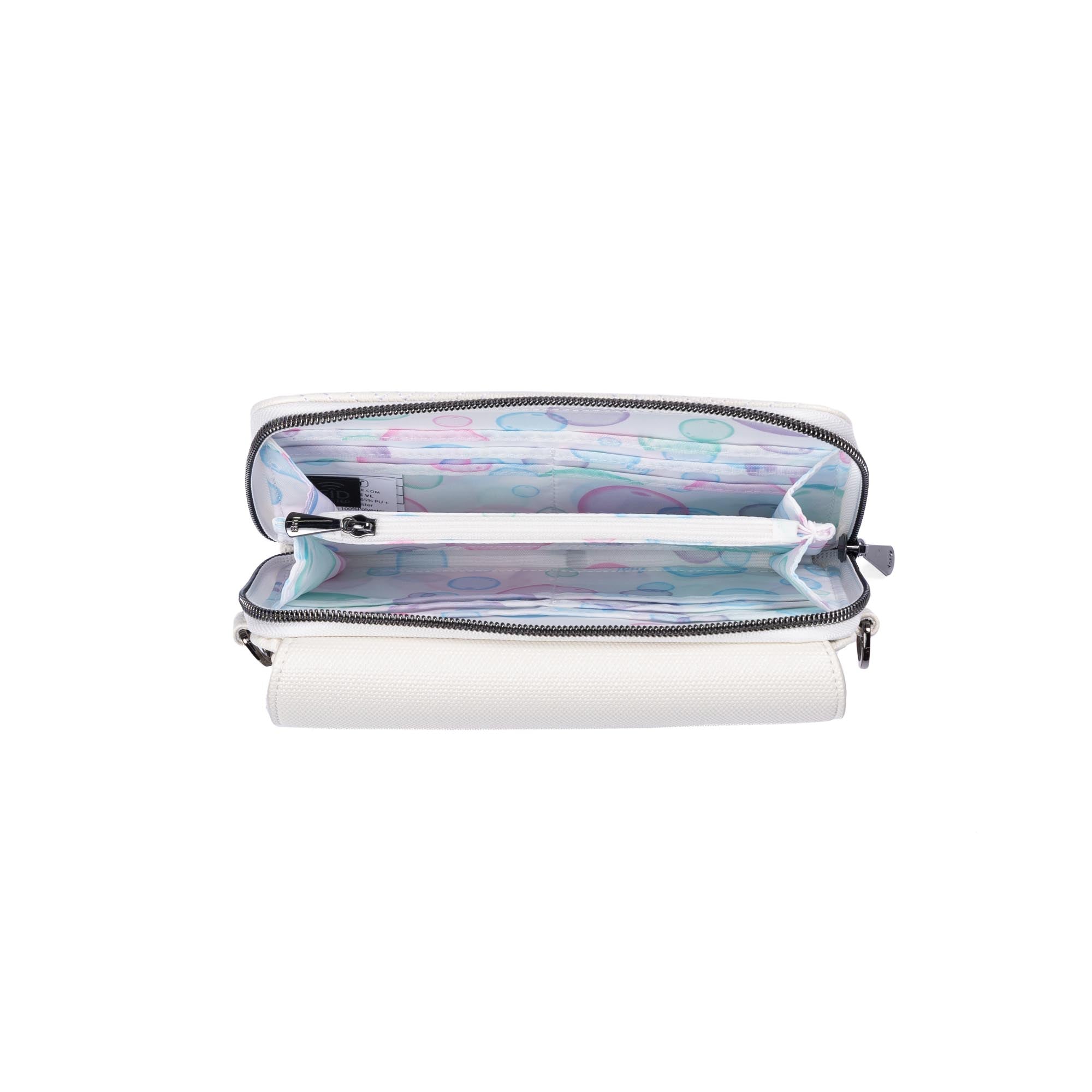 Vault Matte Luxe VL RFID Convertible Crossbody - METALLIC BUBBLE CLOUD - 24574_VaultMatteLuxe_MetallicBubbleCloud_Angle_06