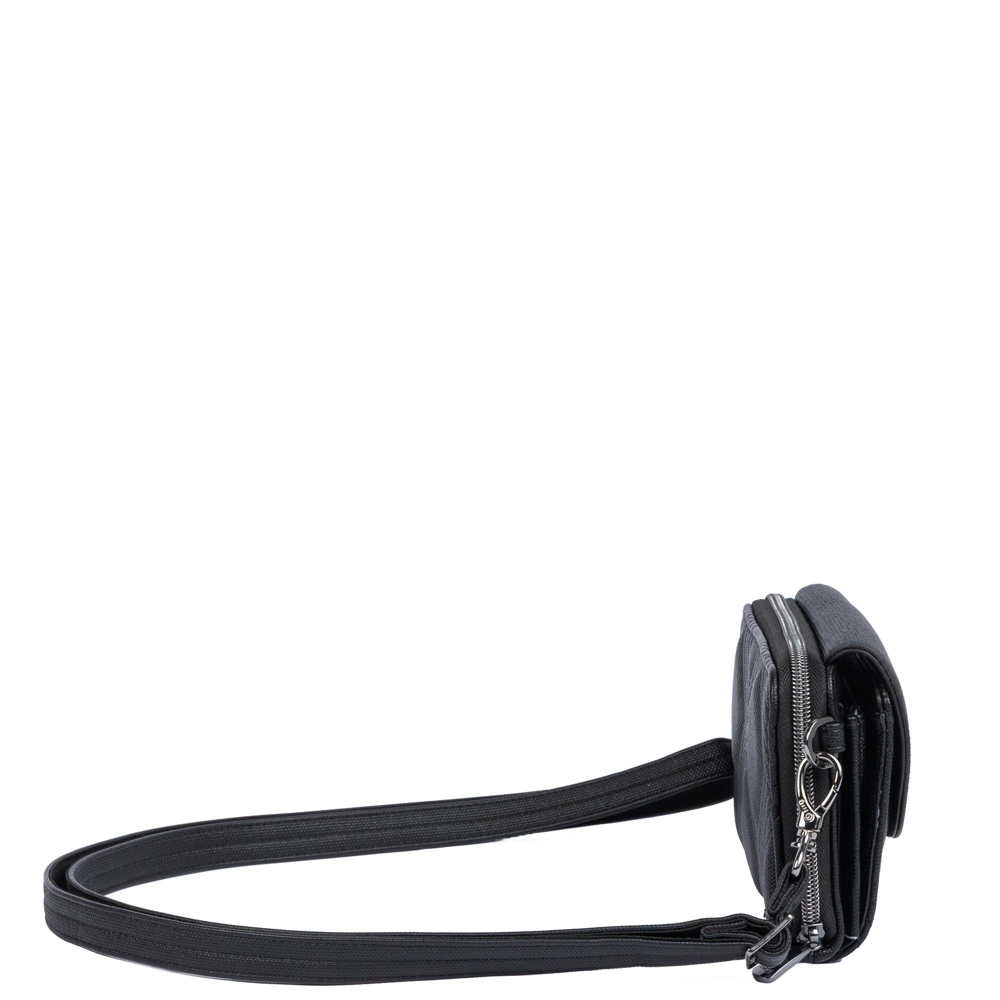 Vault Matte Luxe VL RFID Convertible Crossbody - METALLIC BLACK - 24575_VaultMatteLuxe_MetallicBlack_Angle_03