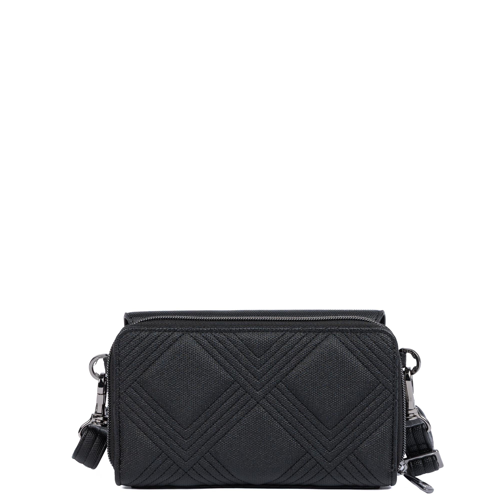 Vault Matte Luxe VL RFID Convertible Crossbody - METALLIC BLACK - 24575_VaultMatteLuxe_MetallicBlack_Angle_04