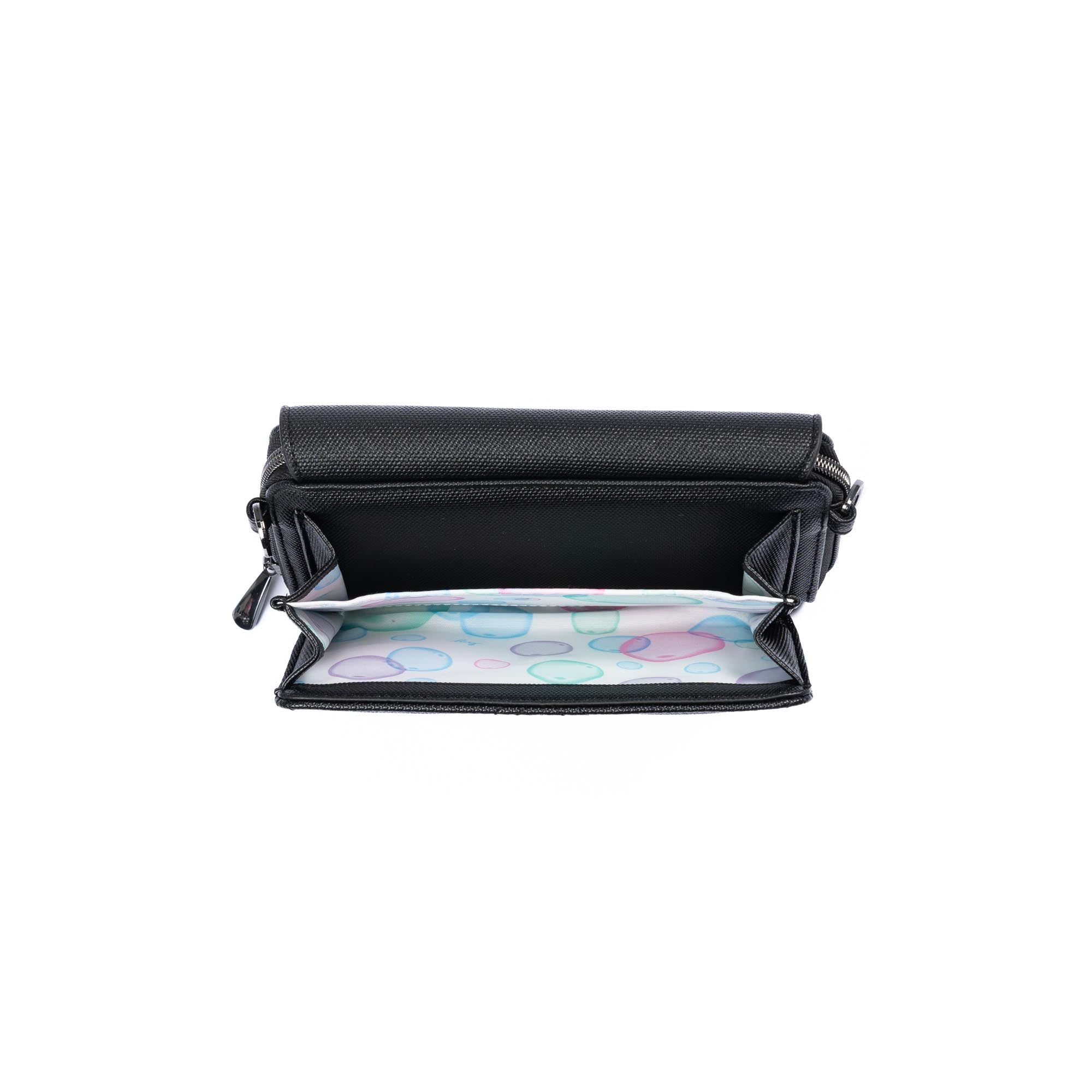 Vault Matte Luxe VL RFID Convertible Crossbody - METALLIC BLACK - 24575_VaultMatteLuxe_MetallicBlack_Angle_05