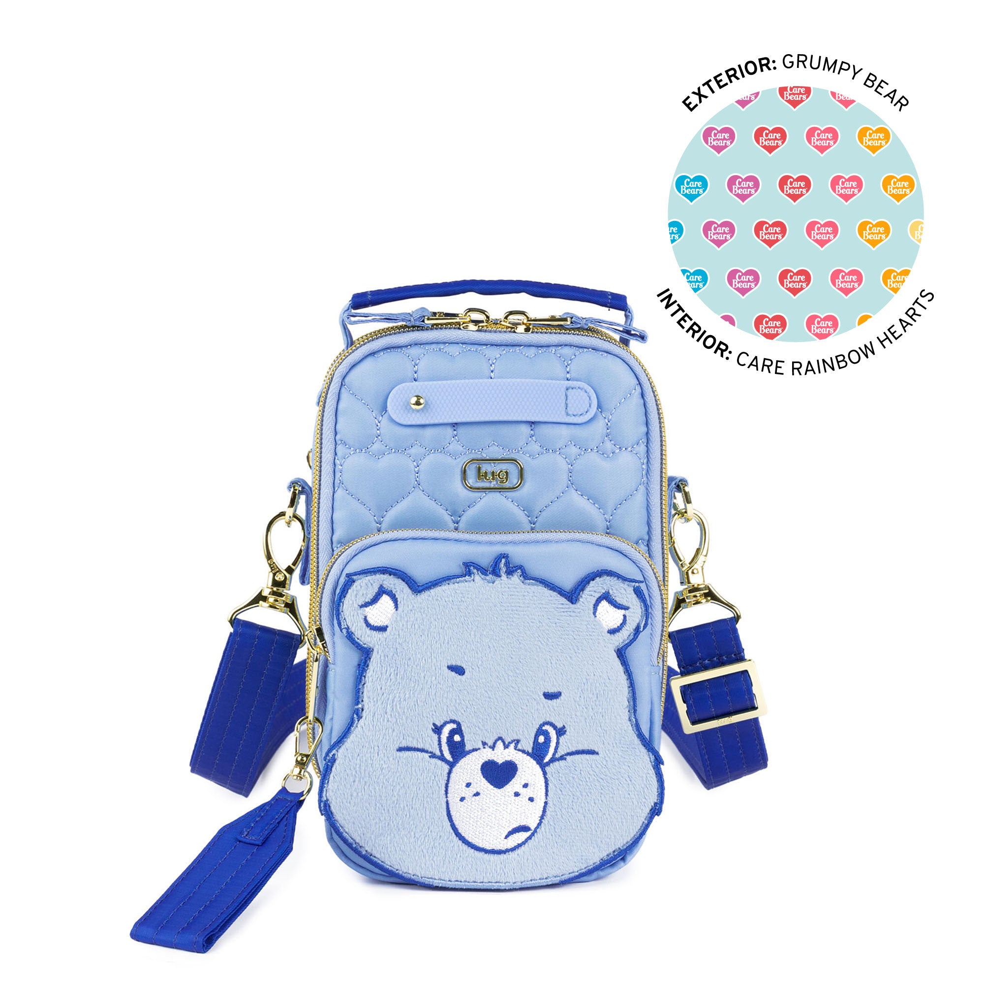 Care Bears x Lug Skeeter Mini Bridge Crossbody Bag - GRUMPY BEAR - 24736_CareBears_SkeeterMiniBridge_GrumpyBear_Angle_01_crp4ub