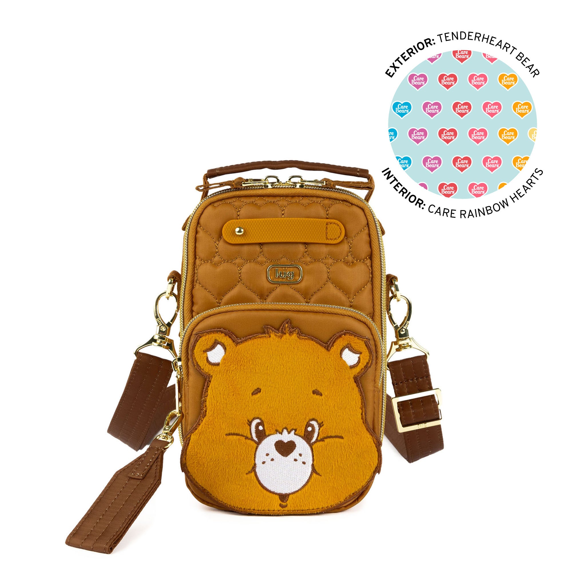 Care Bears x Lug Skeeter Mini Bridge Crossbody Bag - TENDERHEART BEAR - 24738_CareBears_SkeeterMiniBridge_TenderHeartBear_Angle_01_8vubl8