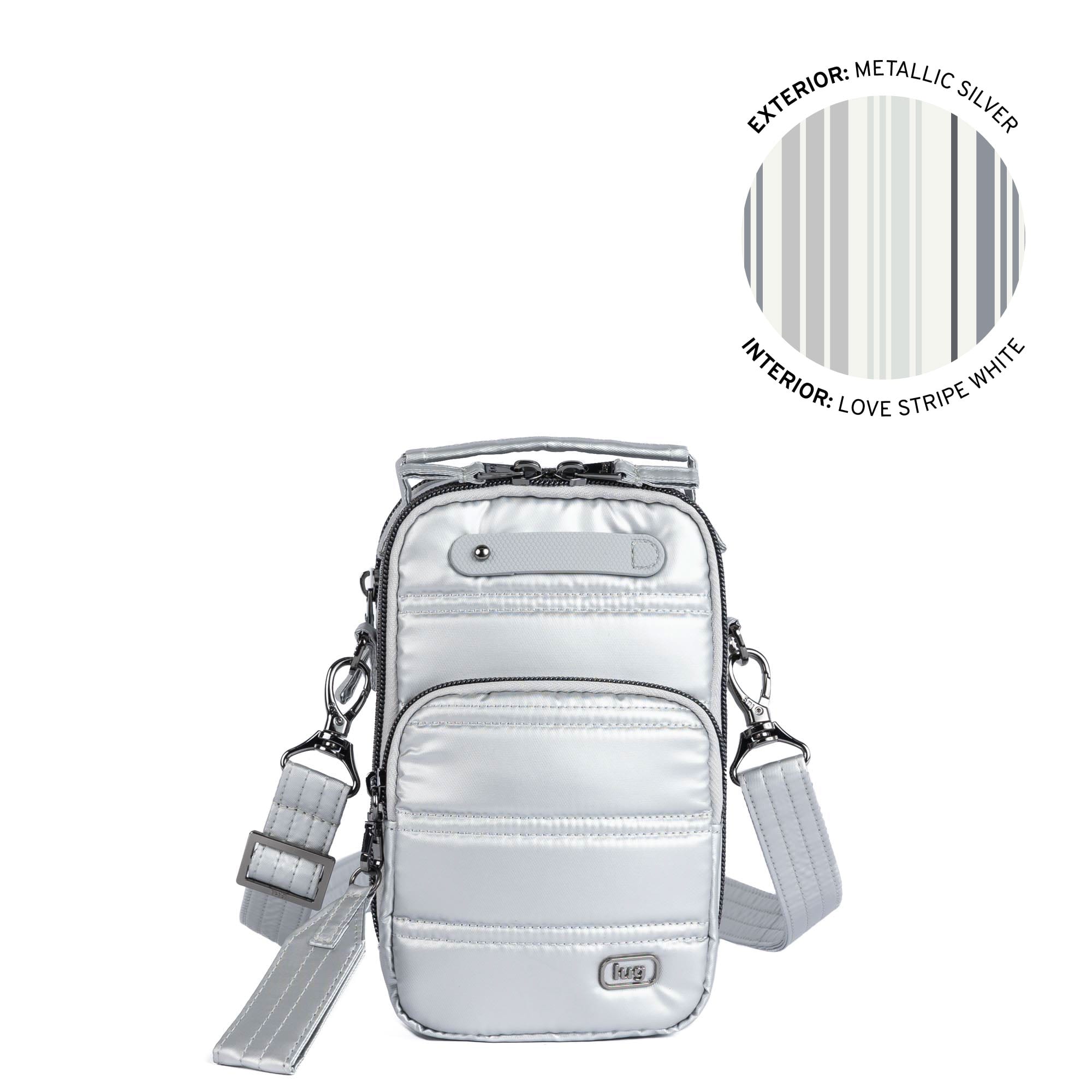Skeeter Mini Bridge Crossbody Bag with Puller - METALLIC SILVER - 24741_SkeeterMiniBridge_MetallicSilver_Angle_01