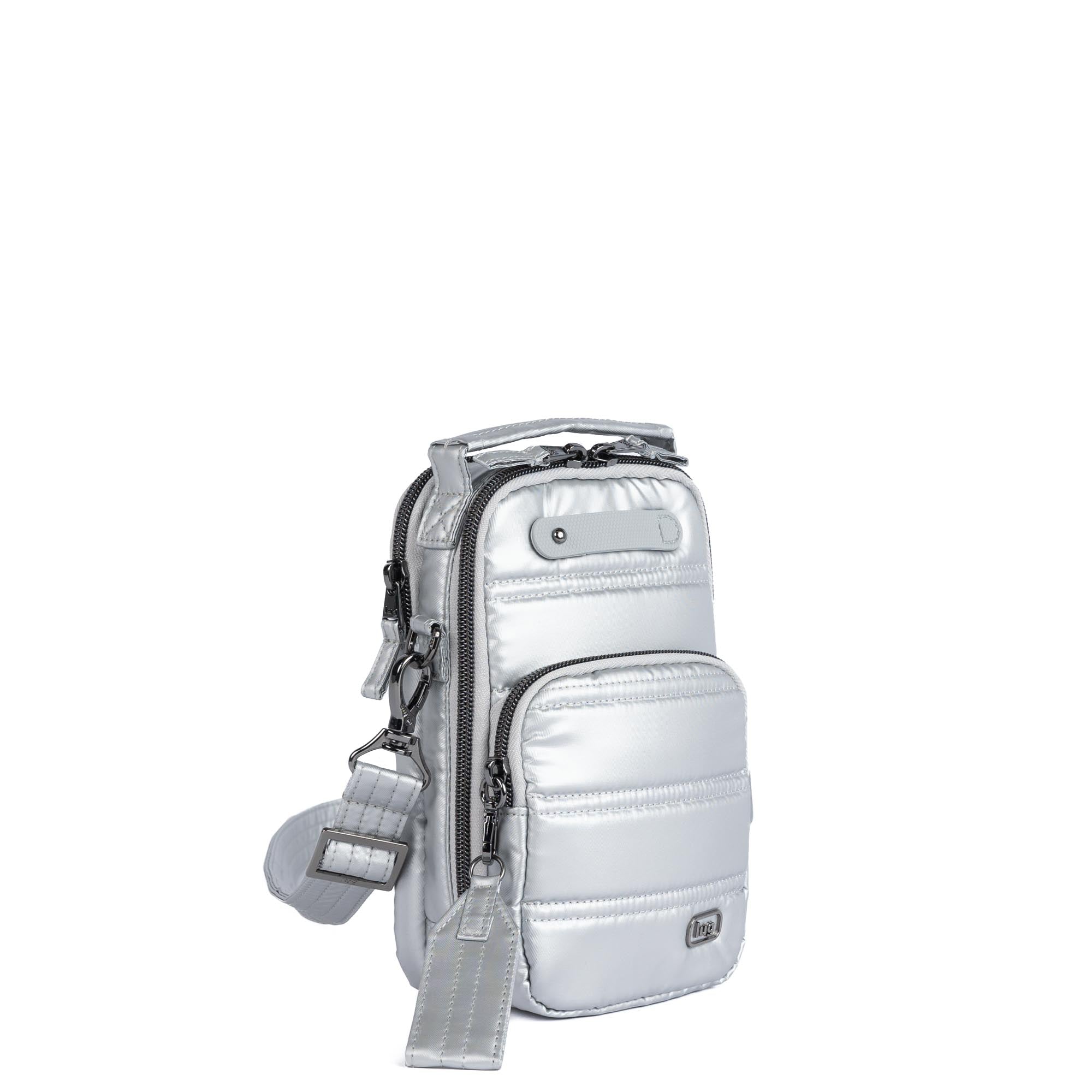 Skeeter Mini Bridge Crossbody Bag with Puller - METALLIC SILVER - 24741_SkeeterMiniBridge_MetallicSilver_Angle_02