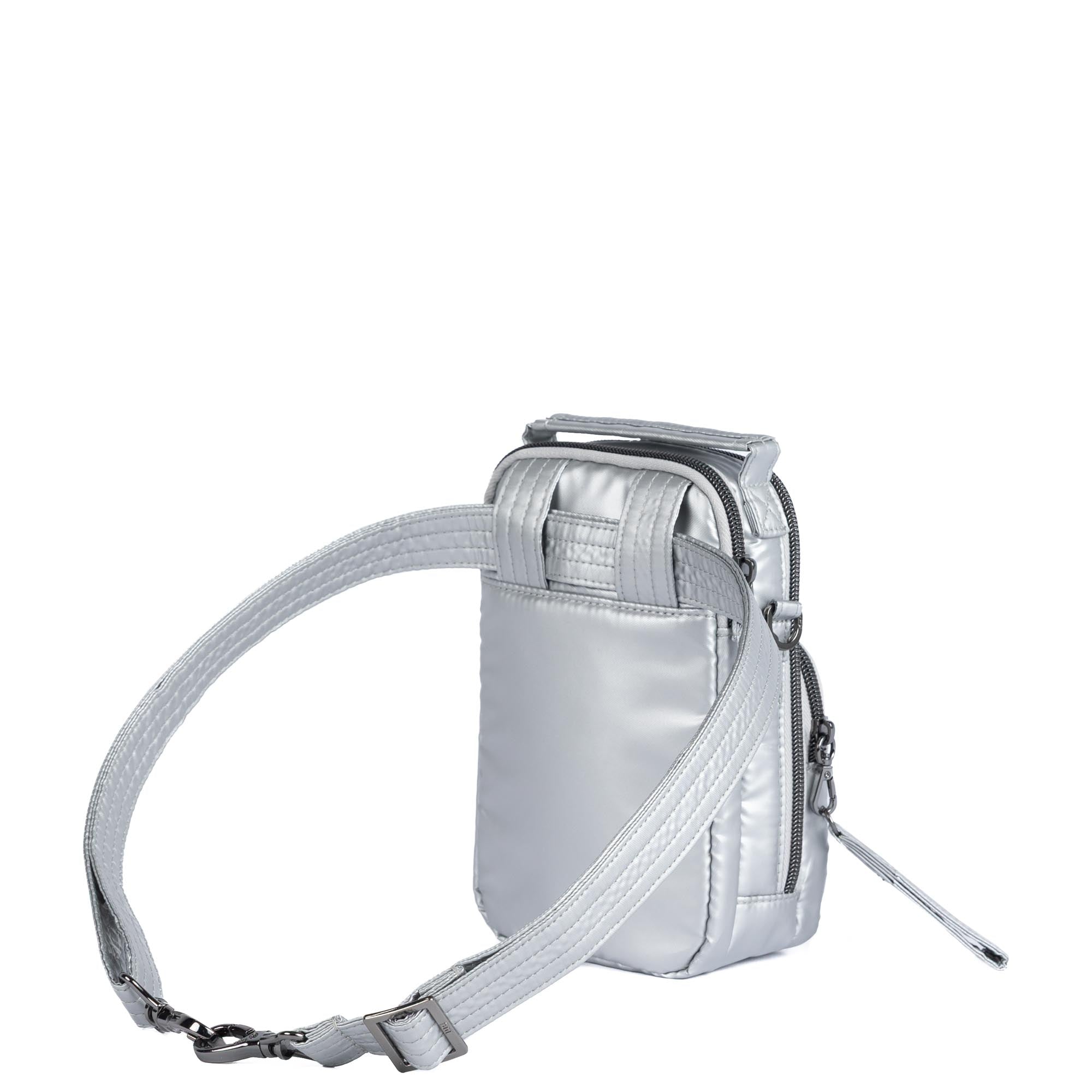 Skeeter Mini Bridge Crossbody Bag with Puller - METALLIC SILVER - 24741_SkeeterMiniBridge_MetallicSilver_Angle_05