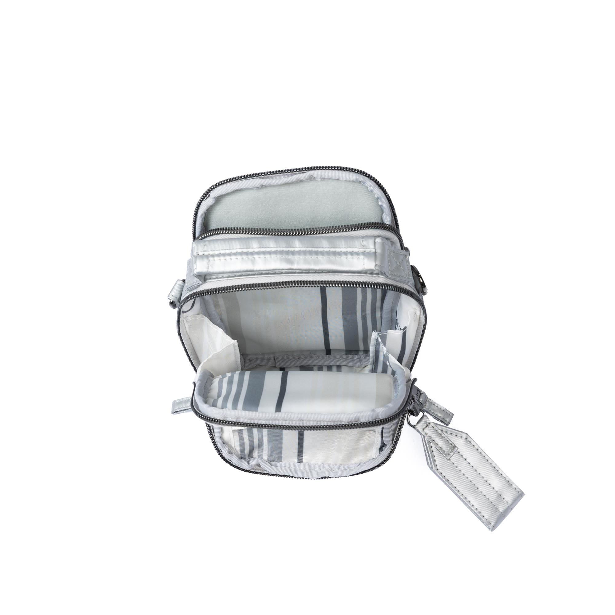 Skeeter Mini Bridge Crossbody Bag with Puller - METALLIC SILVER - 24741_SkeeterMiniBridge_MetallicSilver_Angle_06