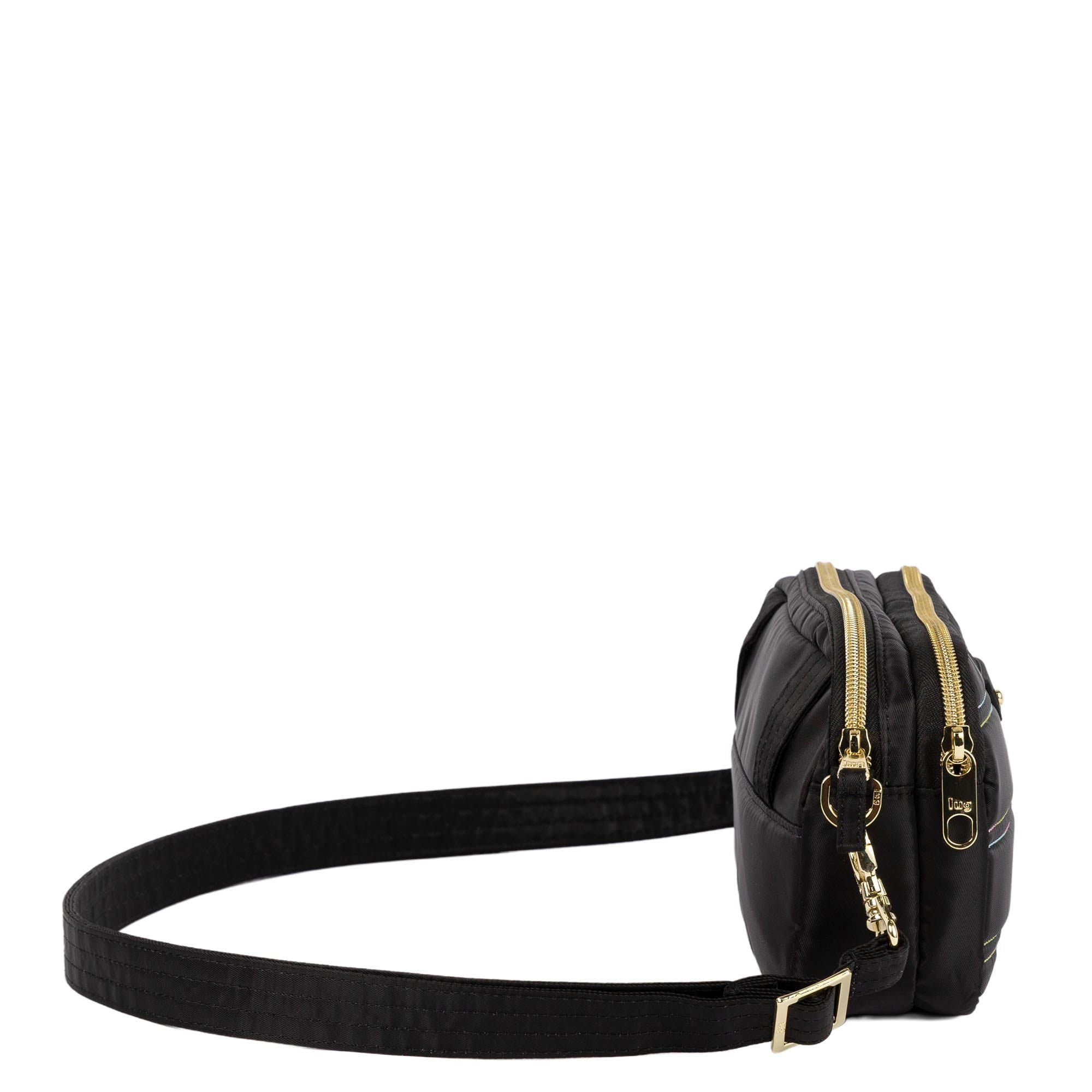 Coupe XL Plus Convertible Crossbody Bag with Charm Bar - BLACK ICEPOP STITCH - 24757_CoupeXLPlus-w-CharmBar_BlackRainbowIcepop_Angle_03