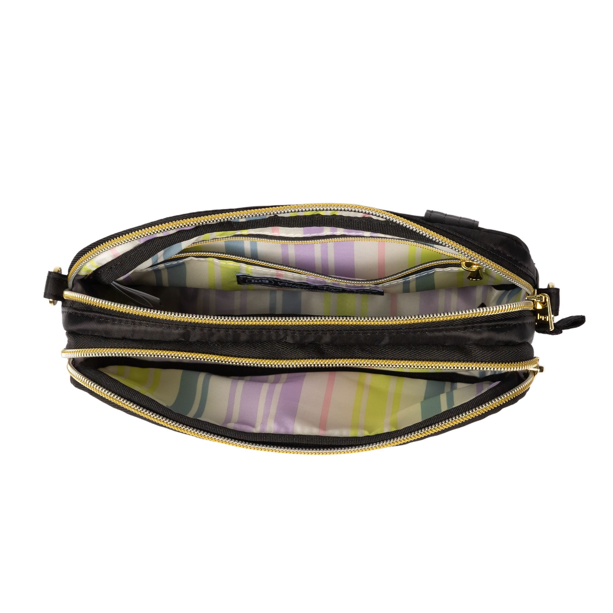 Coupe XL Plus Convertible Crossbody Bag with Charm Bar - BLACK ICEPOP STITCH - 24757_CoupeXLPlus-w-CharmBar_BlackRainbowIcepop_Angle_06