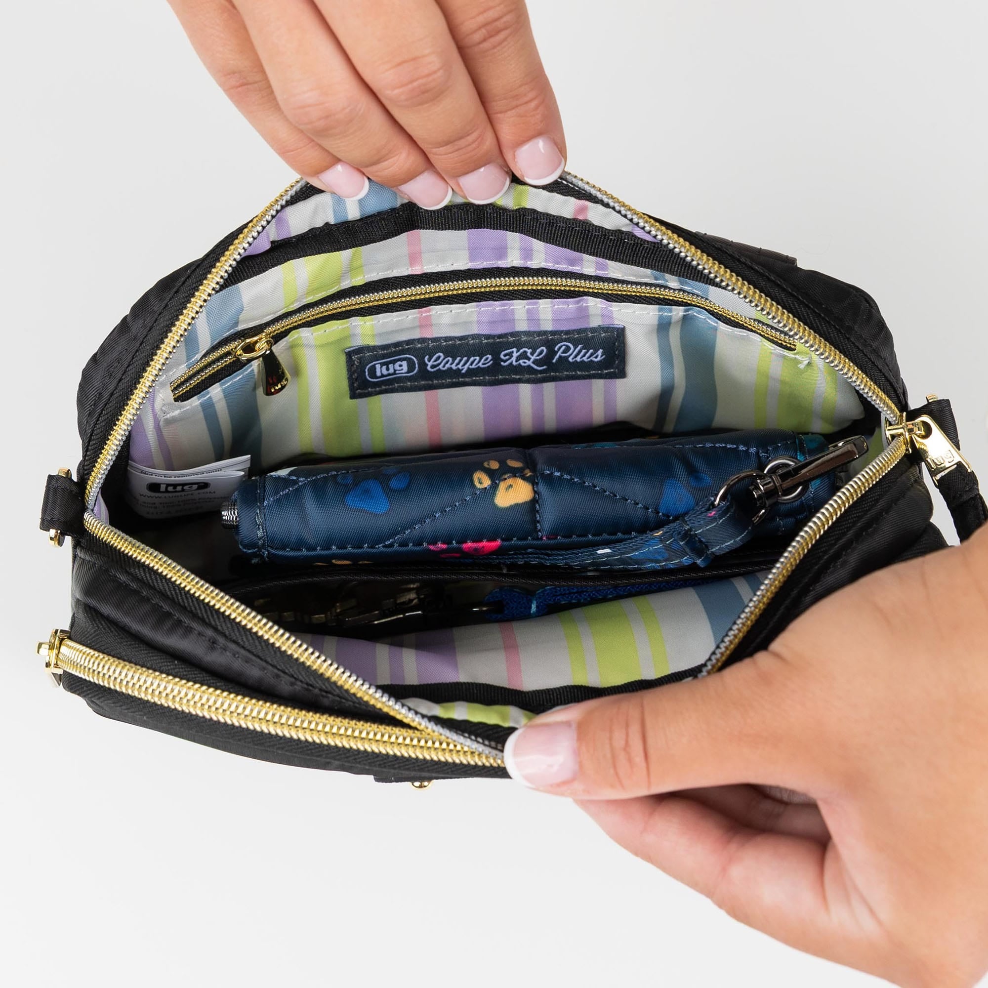 Coupe XL Plus Convertible Crossbody Bag with Charm Bar - - 24757_CoupeXLPlus-w-CharmBar_BlackRainbowIcepop_Lifestyle_01