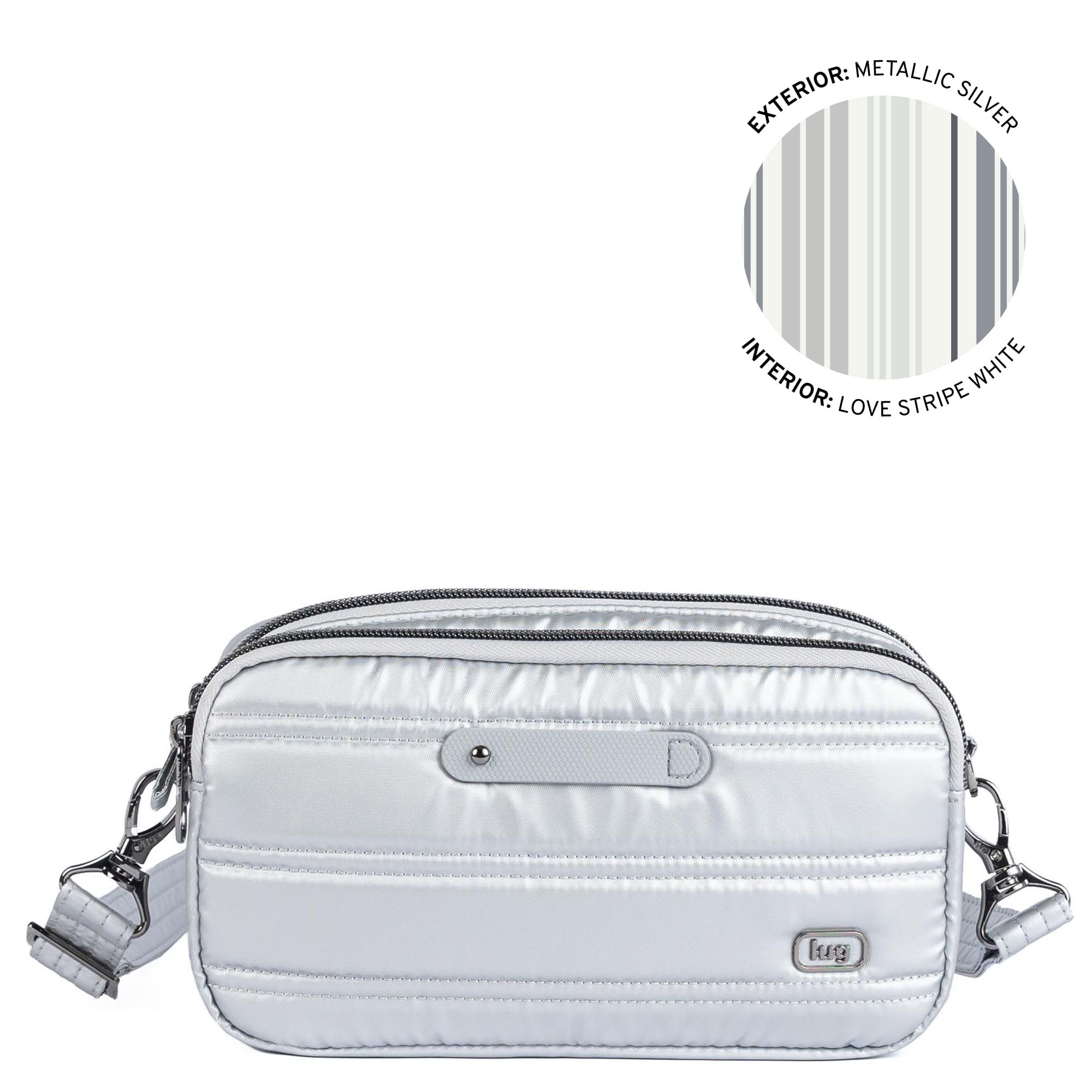 Coupe XL Plus Convertible Crossbody Bag with Charm Bar - METALLIC SILVER - 24759_CoupeXLPlus-w-CharmBar_MetallicSilver_Angle_01